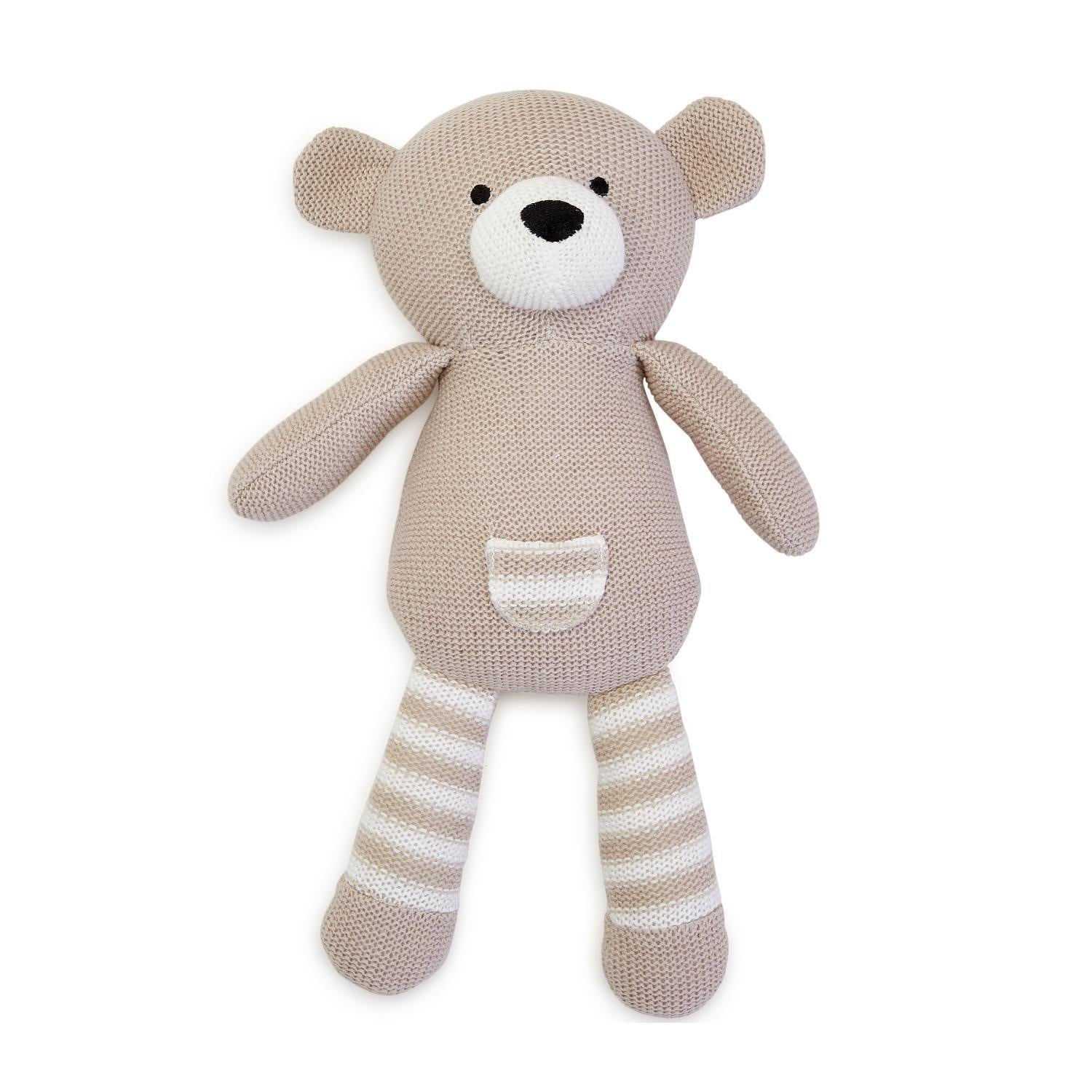 Bear-Y Sweet Knitted Cuddle Bear - Elegant Linen