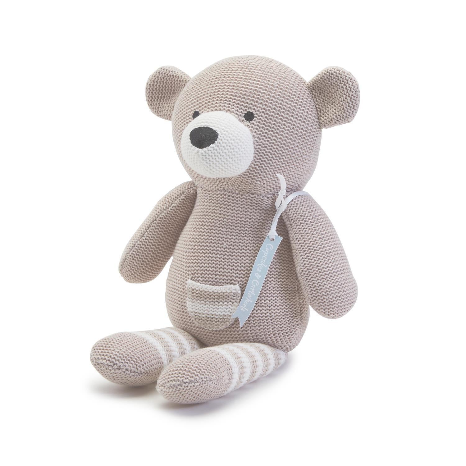Bear-Y Sweet Knitted Cuddle Bear - Elegant Linen