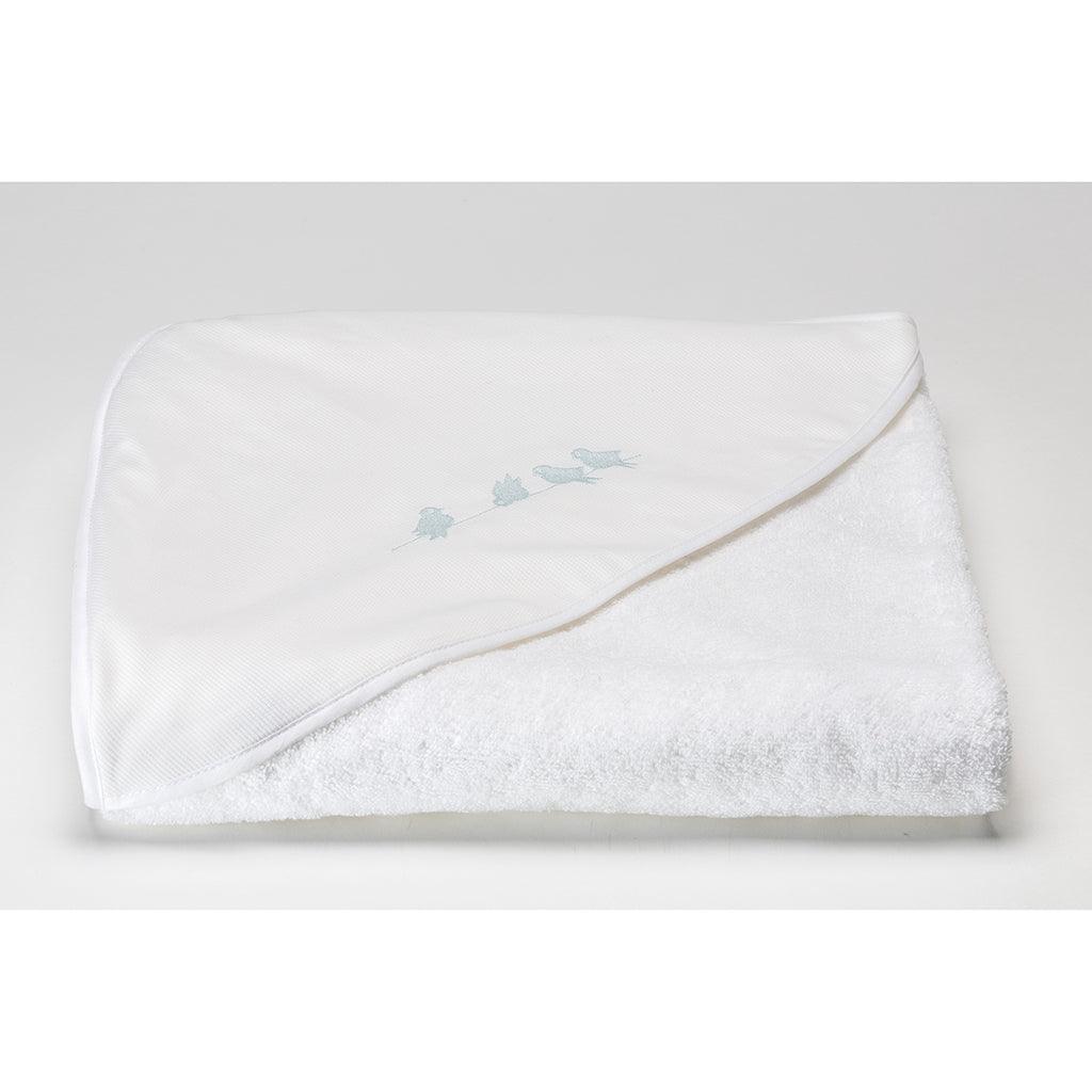 Bird Hooded Bath Towel Blue - Elegant Linen