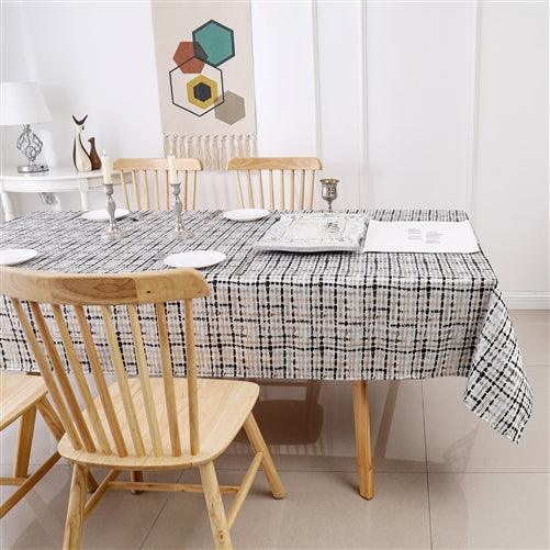 Black Weave Jacquard Tablecloth - Elegant Linen