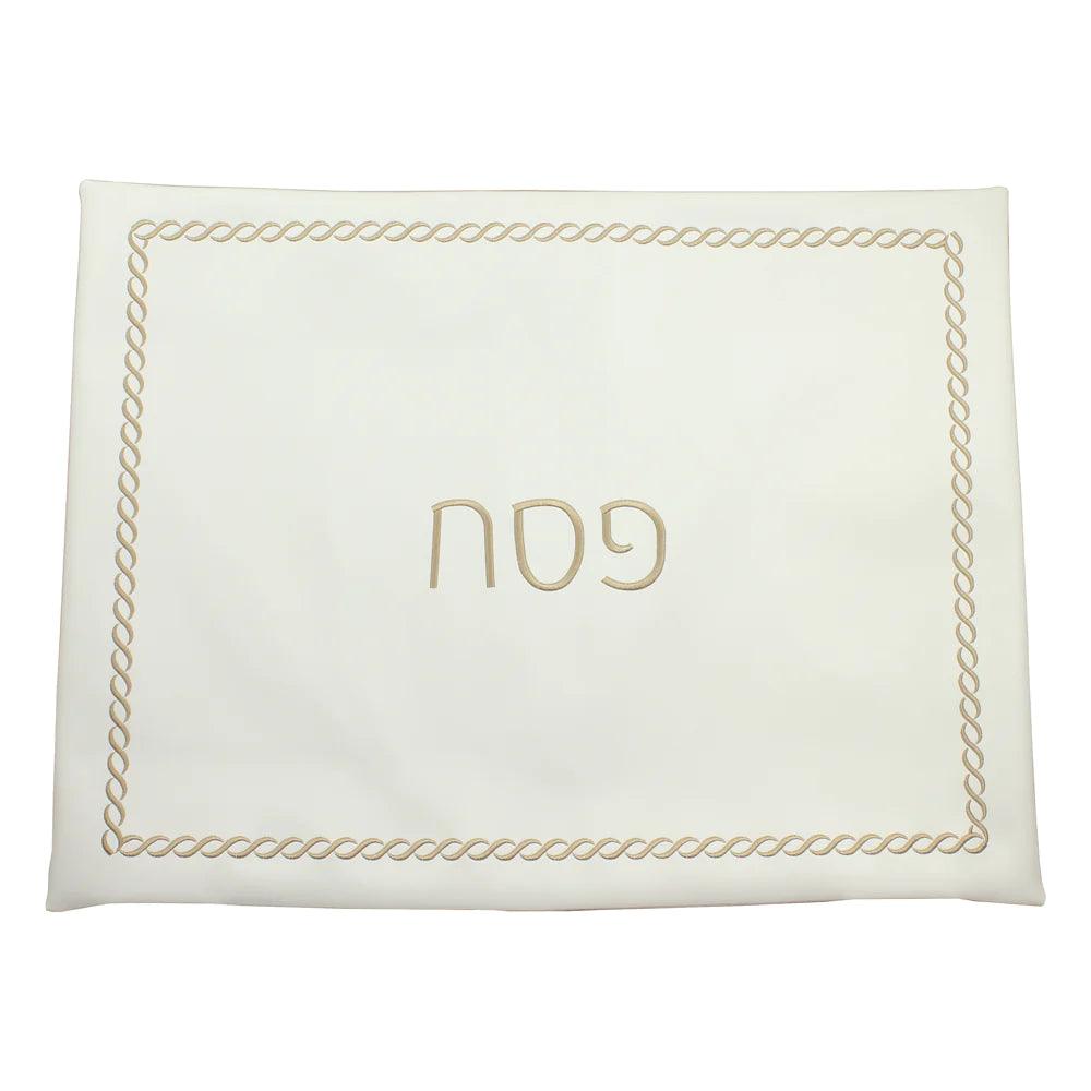 Braided Design Embroidered Pillow Case - Elegant Linen