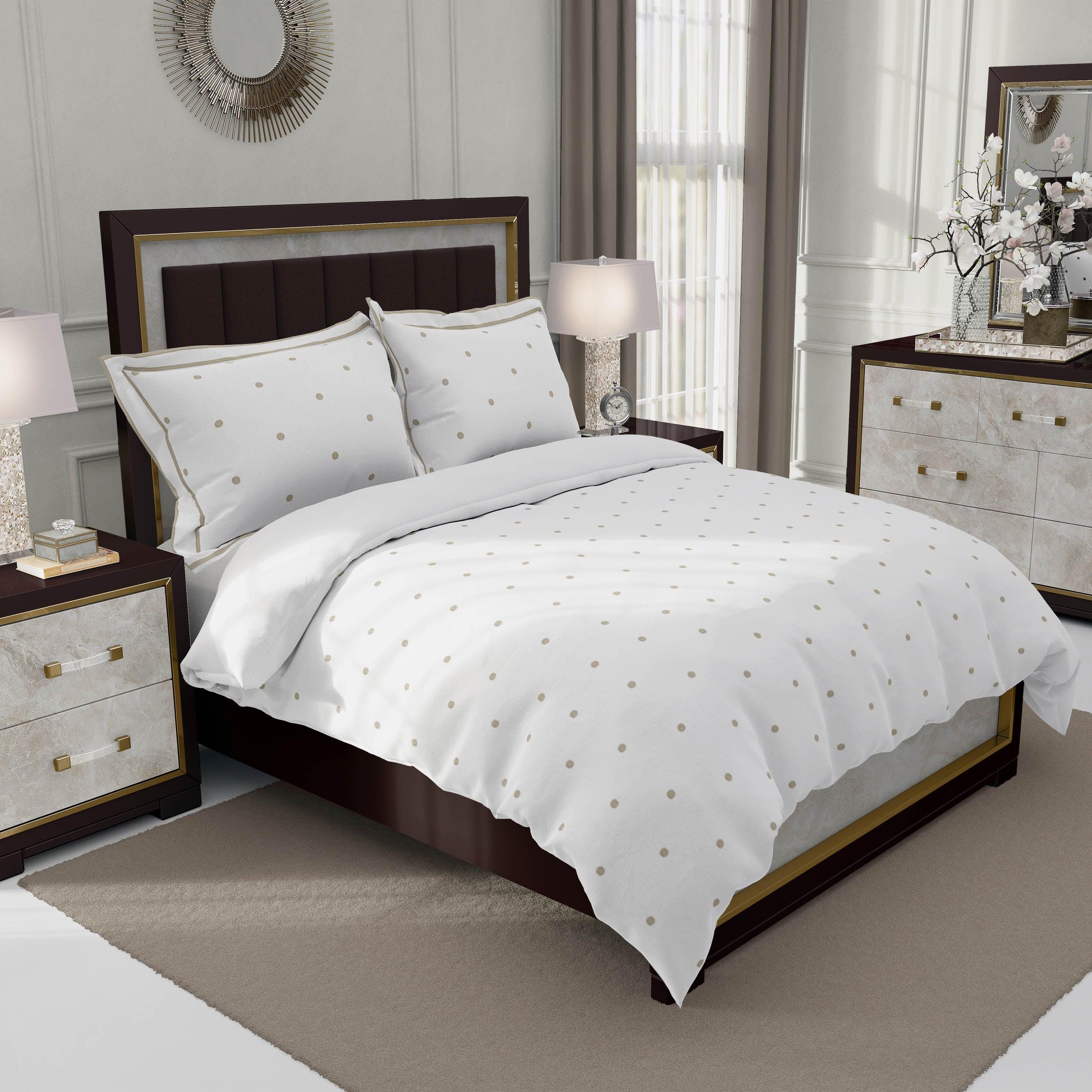 Charlie Dot 4 Piece Bedding Set - Elegant Linen