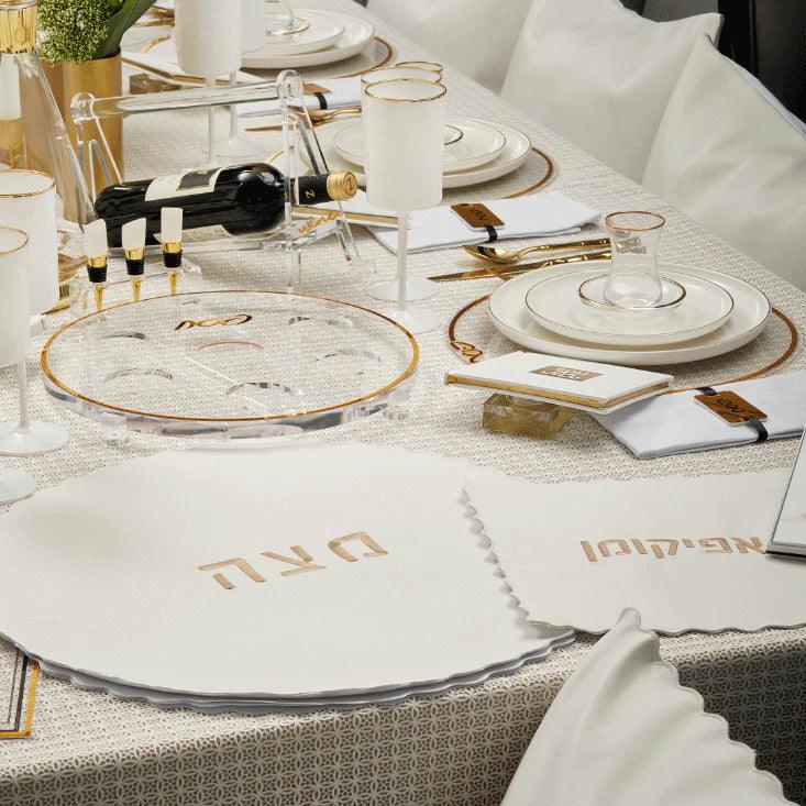 Classic Pesach Chargers - Elegant Linen