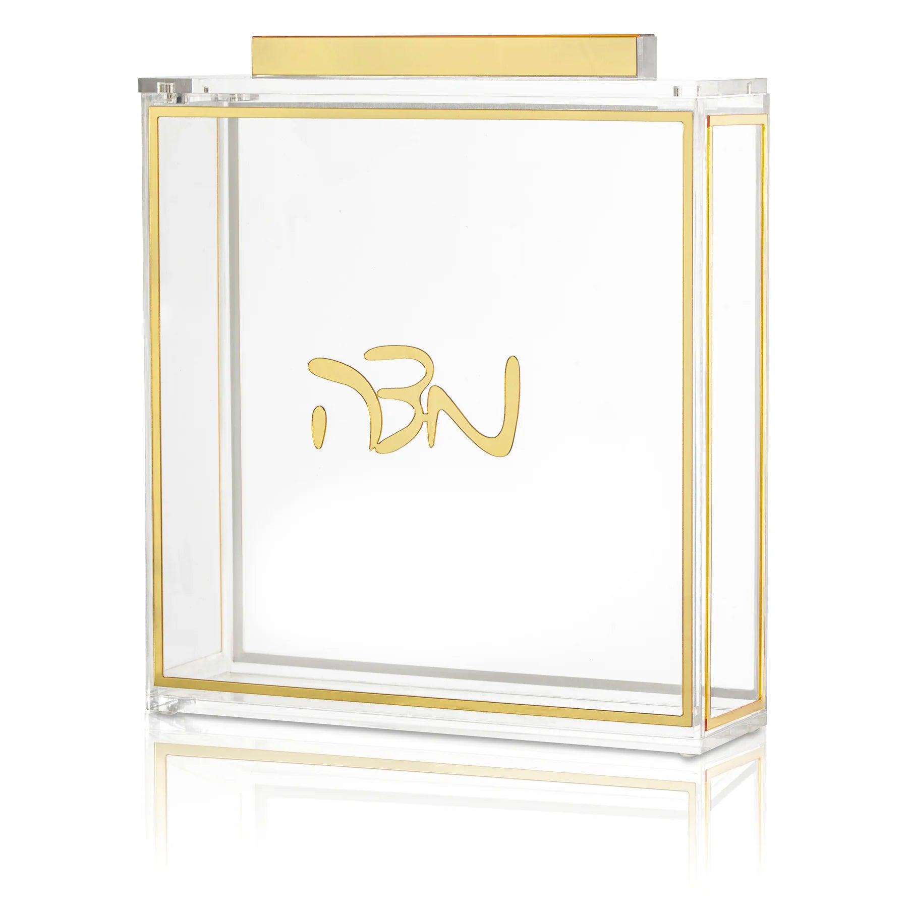 Classic Square Matzah Box - Elegant Linen