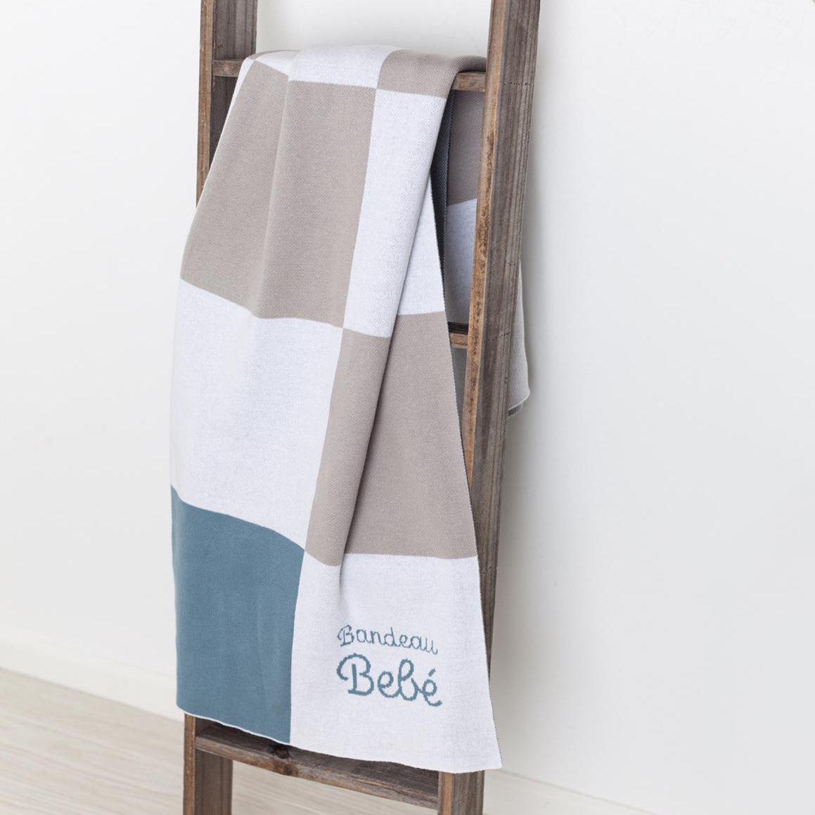 Colorblock Knit Blanket - Elegant Linen