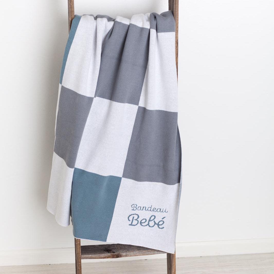 Colorblock Knit Blanket - Elegant Linen