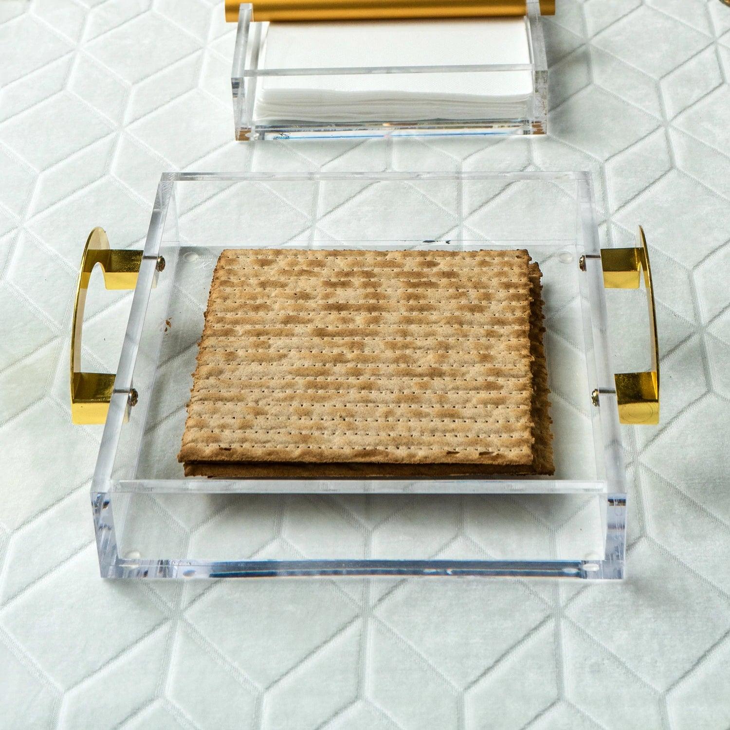 Cover For Luxe Square Tray - Elegant Linen