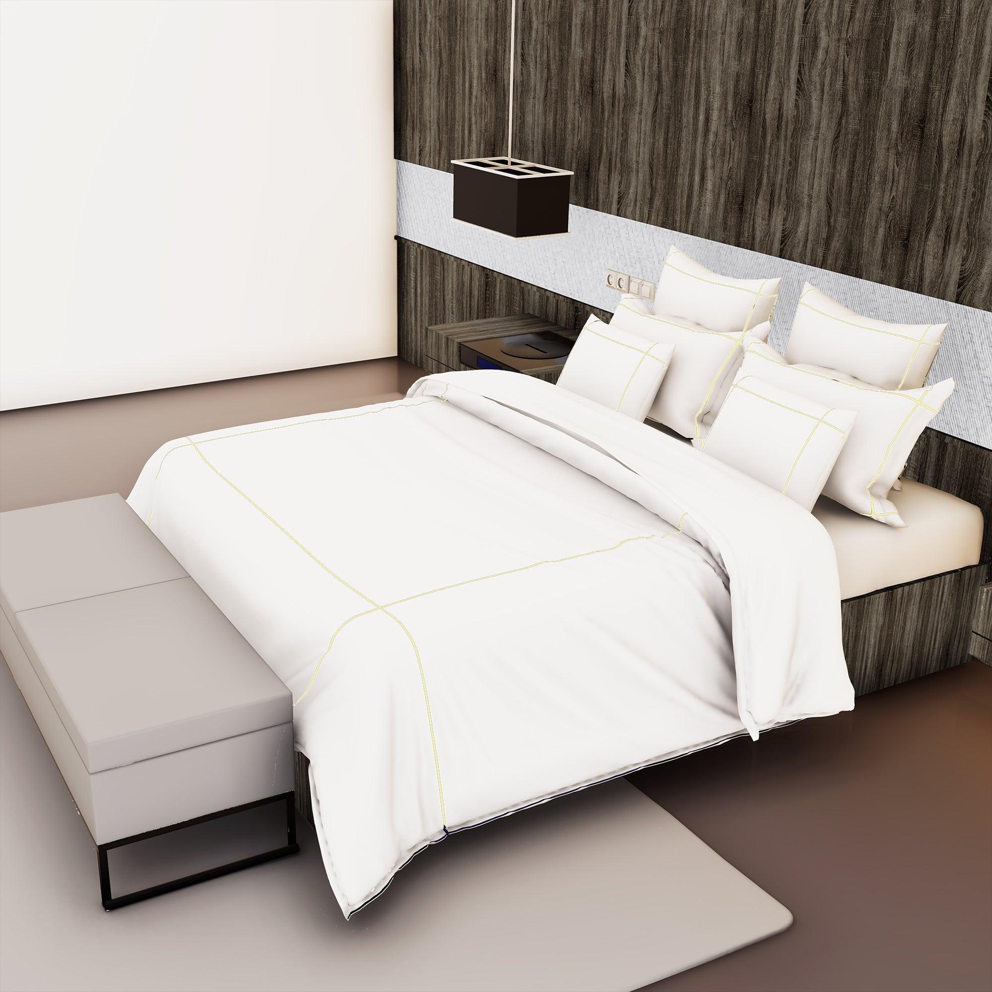 Criss Cross 4 Piece Bedding Set - Elegant Linen