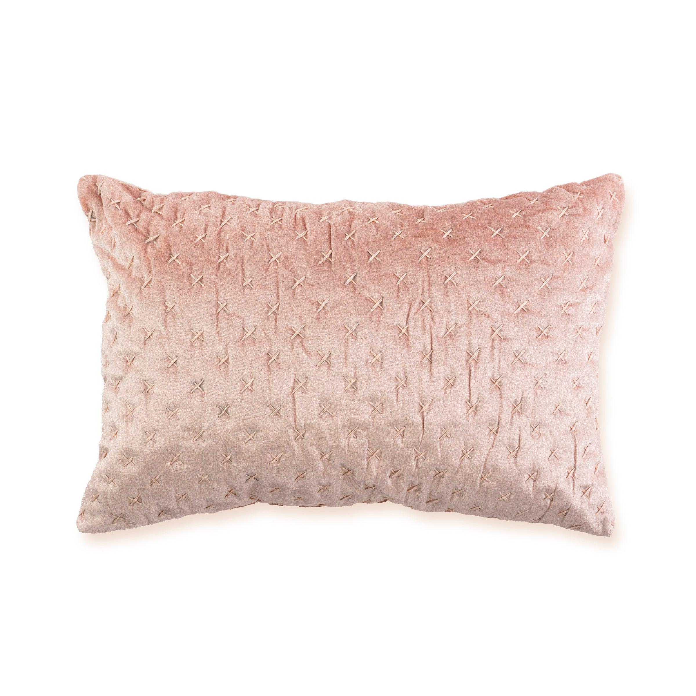 Cross Stitch Throw Pillow - Elegant Linen