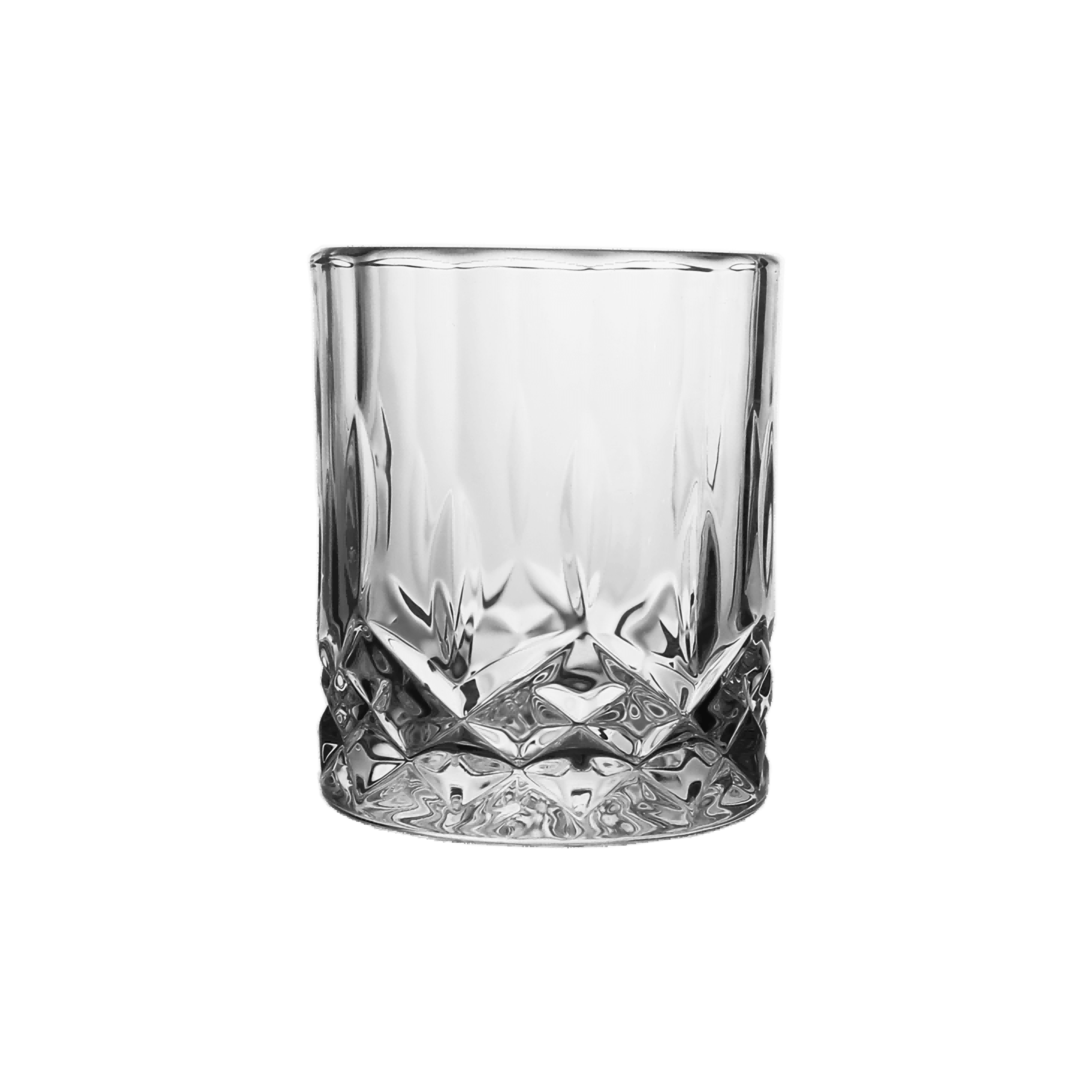 Crystal Decanter Design At Bottom Set W 6 Cups Clear - Elegant Linen