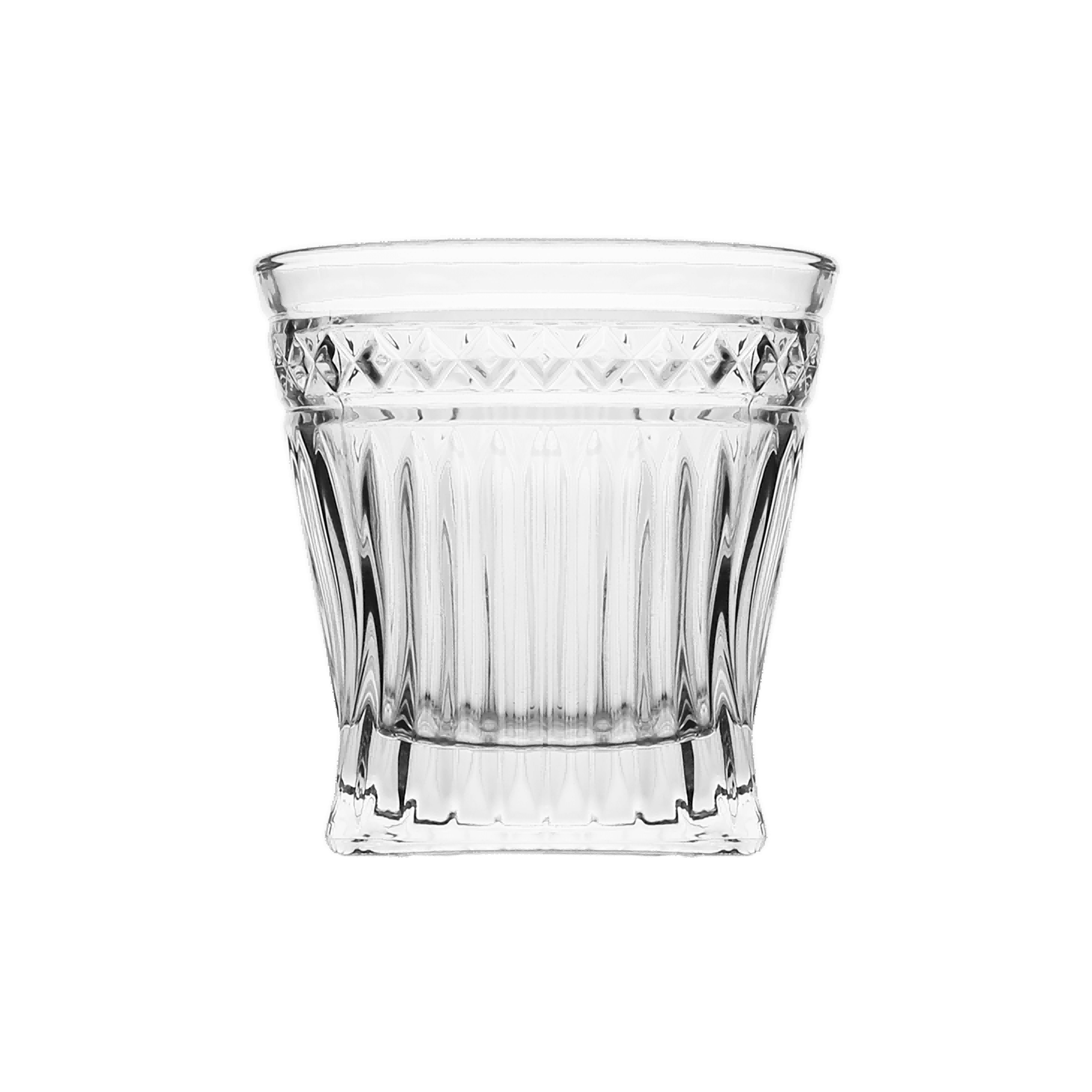 Crystal Decanter Line Design Set W 6 Cups Clear - Elegant Linen