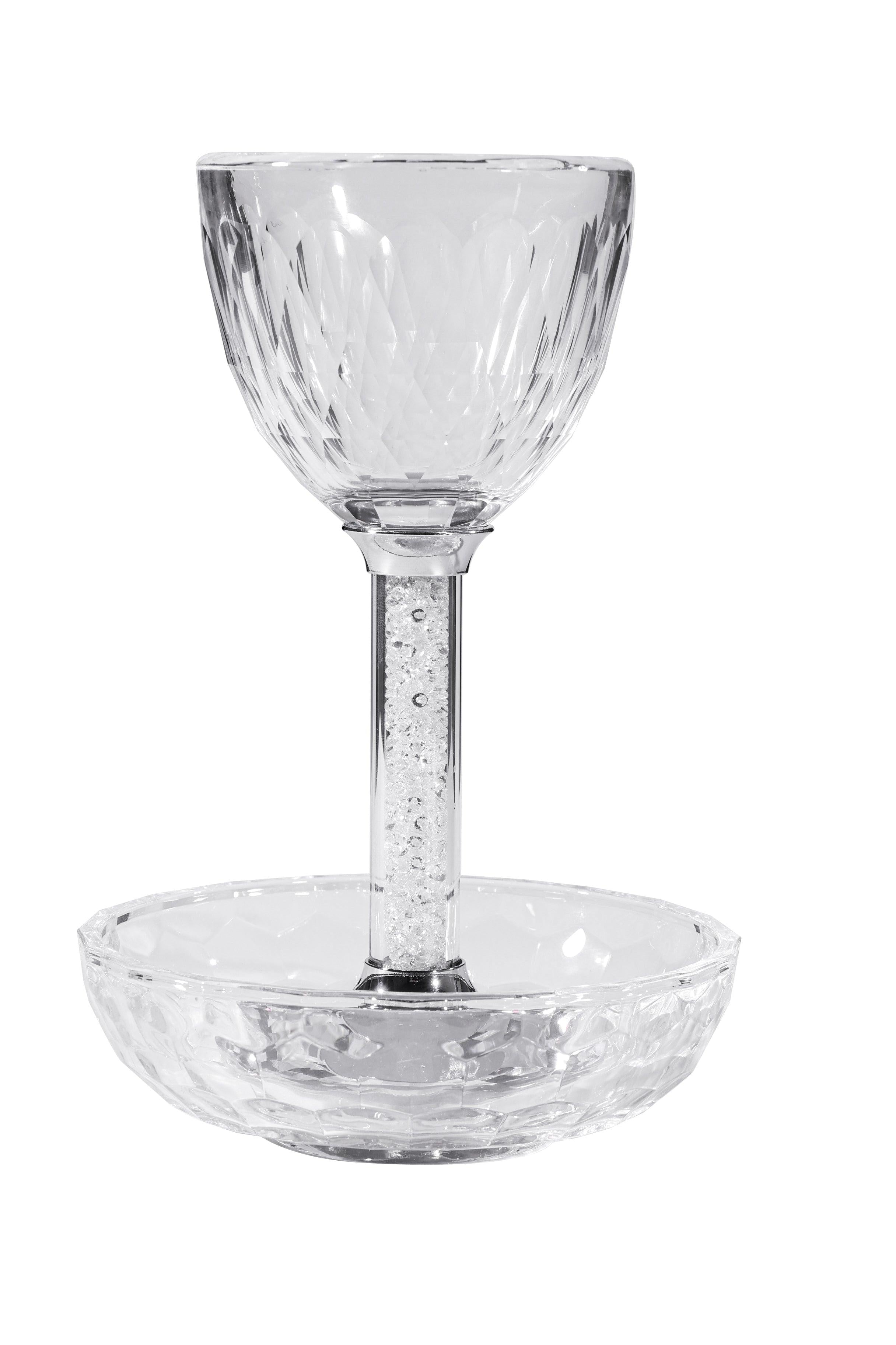 Crystal Glass with Gemstones within the Stem - Elegant Linen
