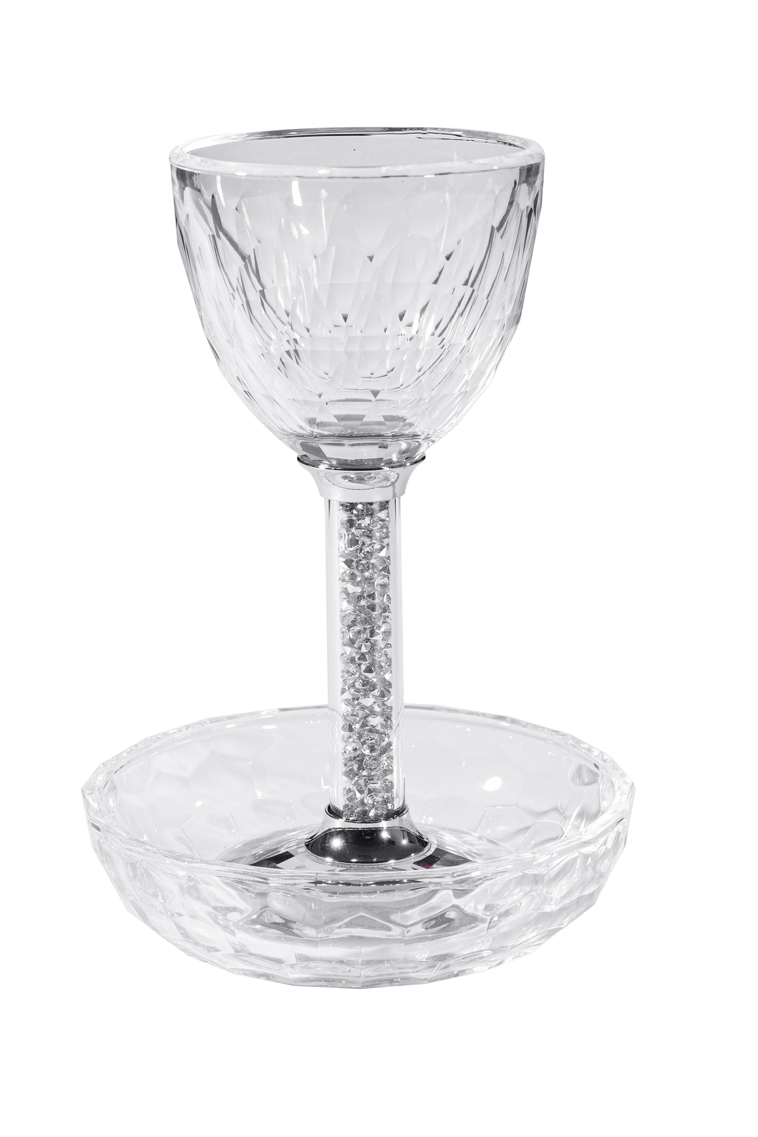 Crystal Glass with Gemstones within the Stem - Elegant Linen
