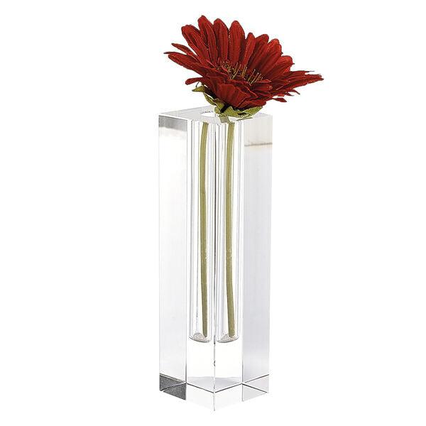 Donovan Handcrafted Square Optical Crystal Bud Vase - Elegant Linen