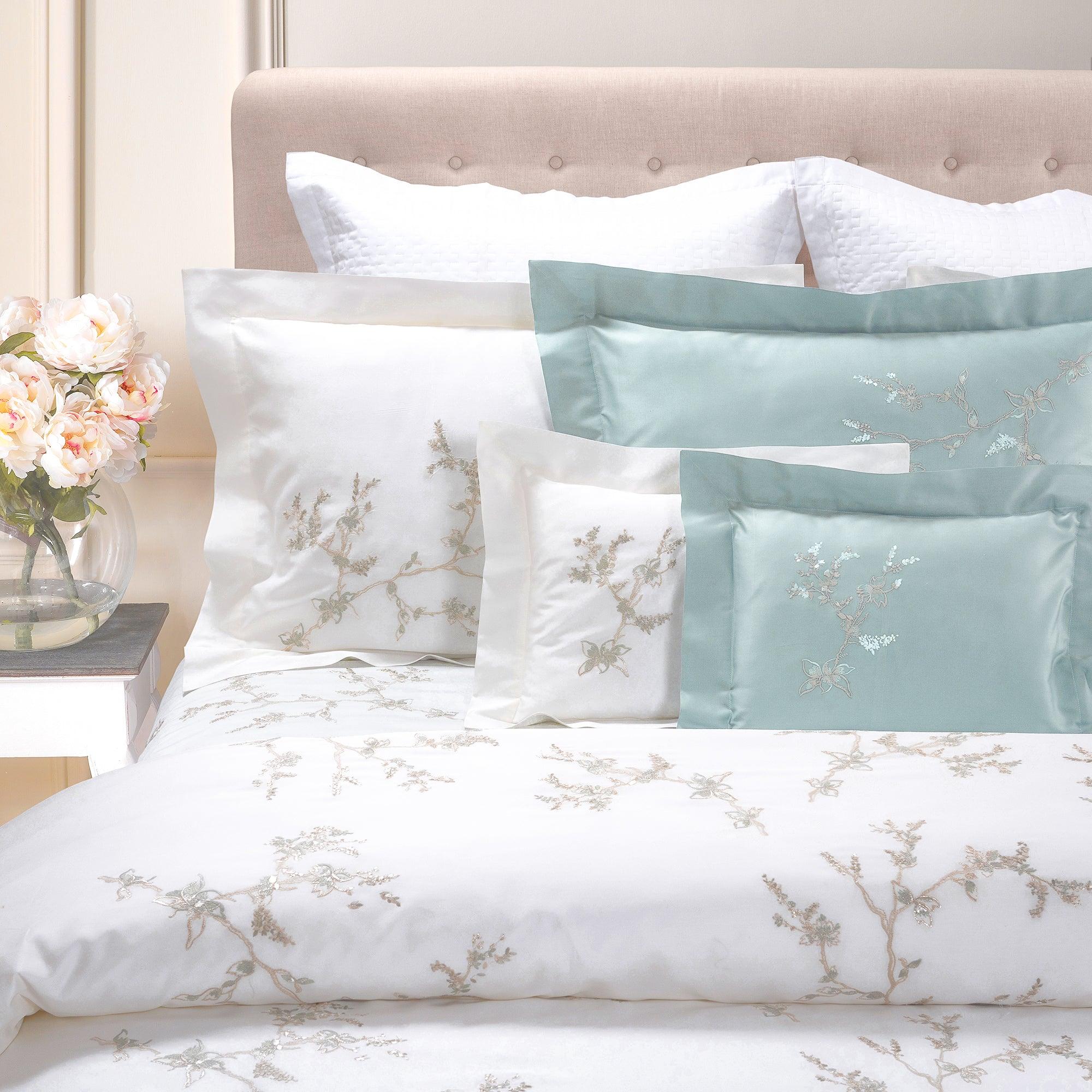 Erika Embroidery 4 Piece Bedding Set (available in 2 colors) - Elegant Linen