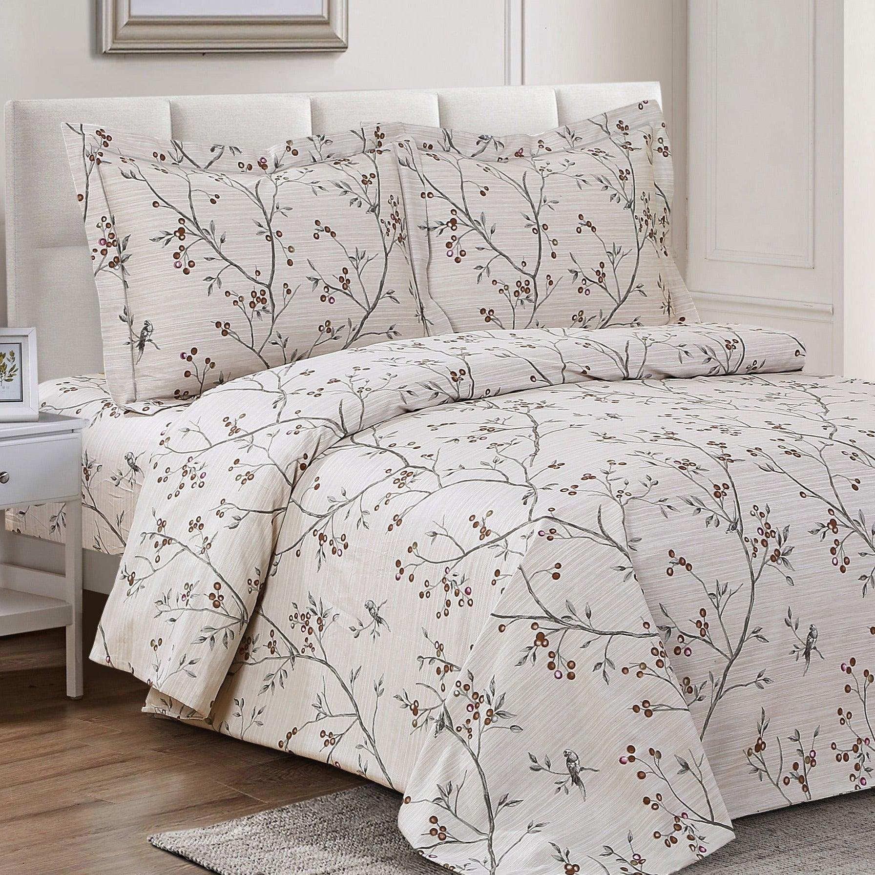French Botanical 6 Piece Bedding Set - Elegant Linen
