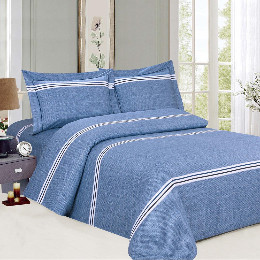 French Cheerful Blue 6 Piece Bedding Set - Elegant Linen