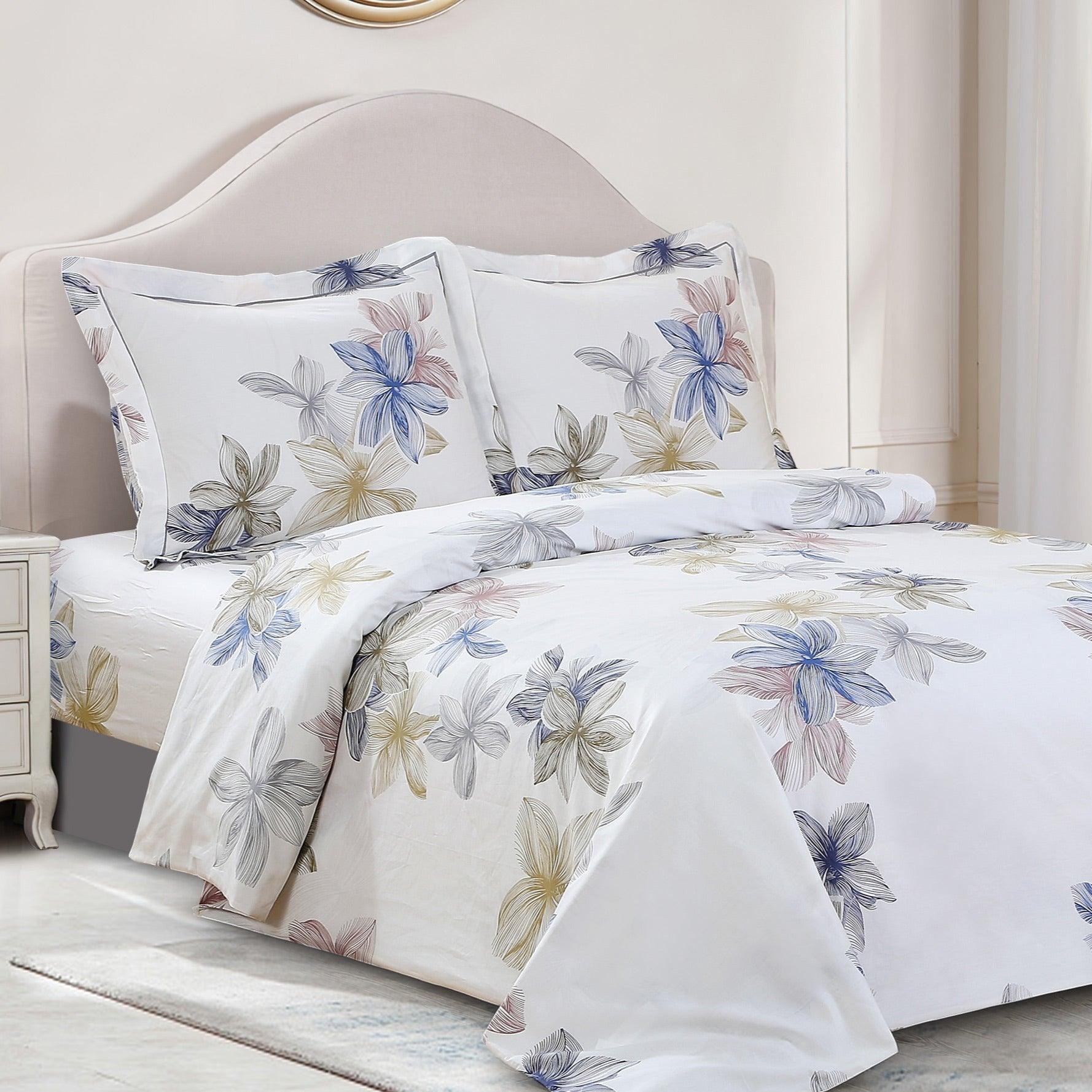 French Floral 6 Piece Bedding Set - Elegant Linen