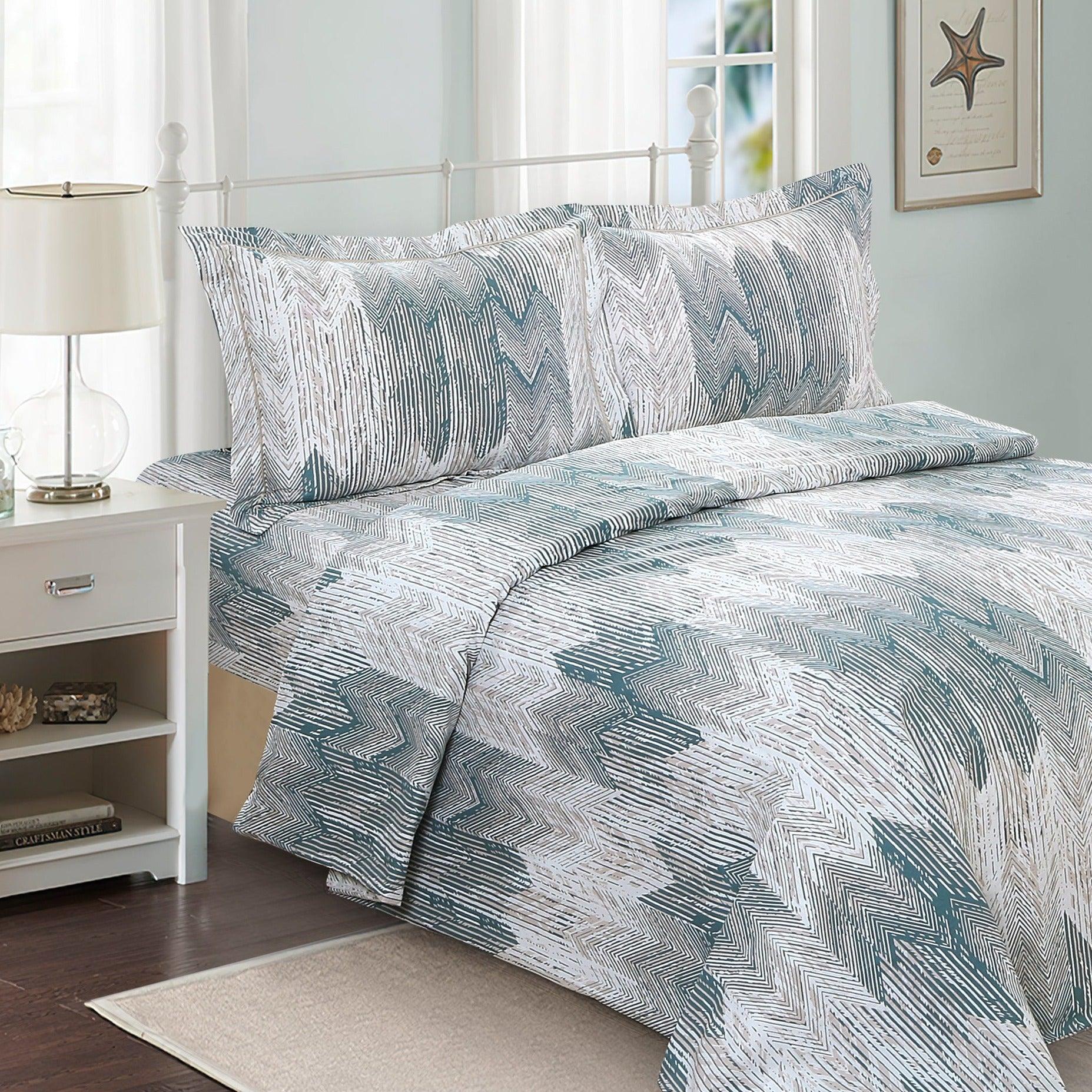 French New Waves 6 Piece Bedding Set - Elegant Linen