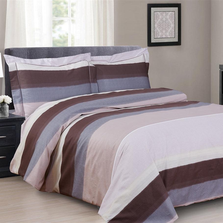 French Yardley Stripe 6 Piece Bedding Set - Elegant Linen