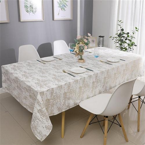 Gold Mosaic Print Velvet Tablecloth - Elegant Linen