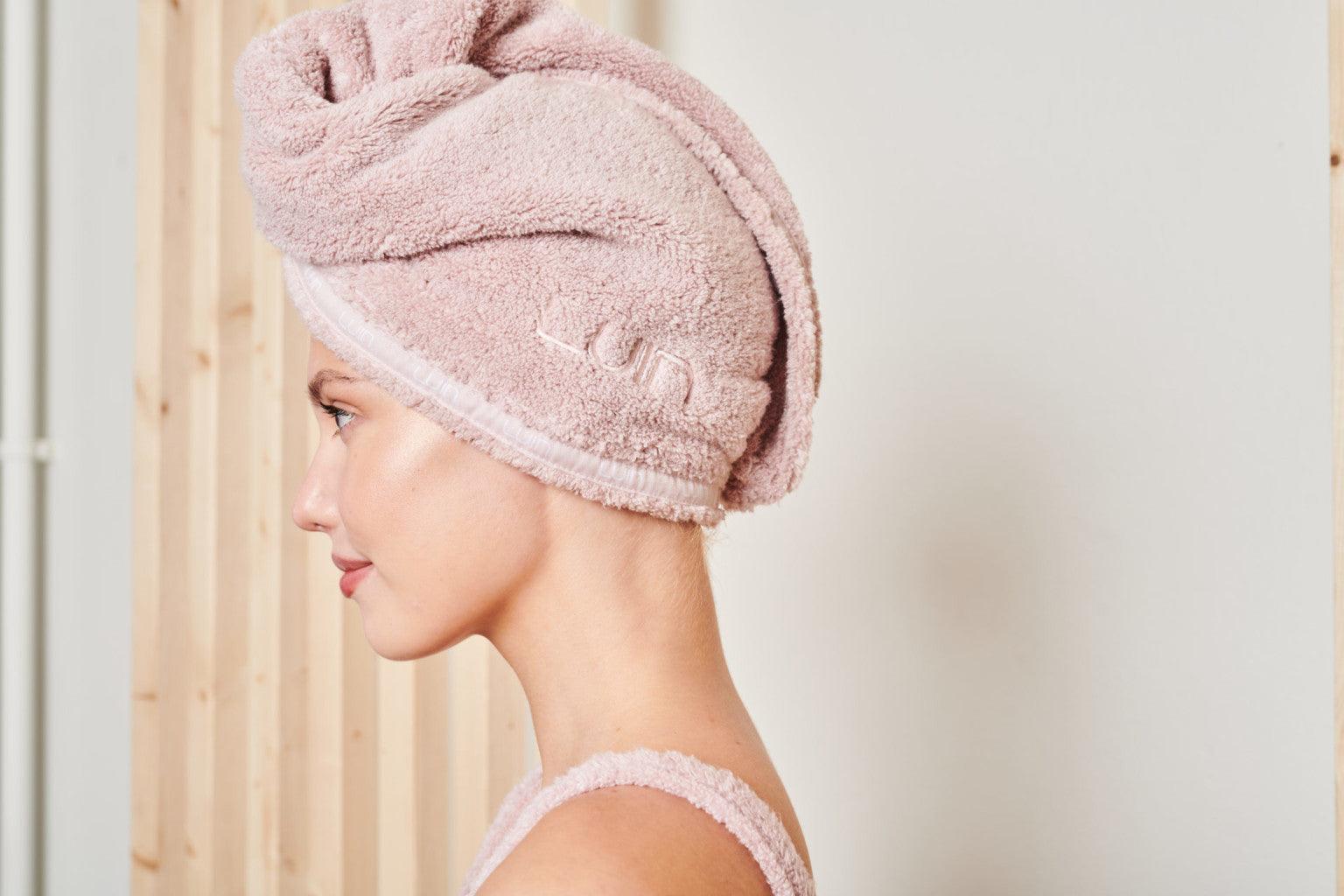 Linen hair online towel