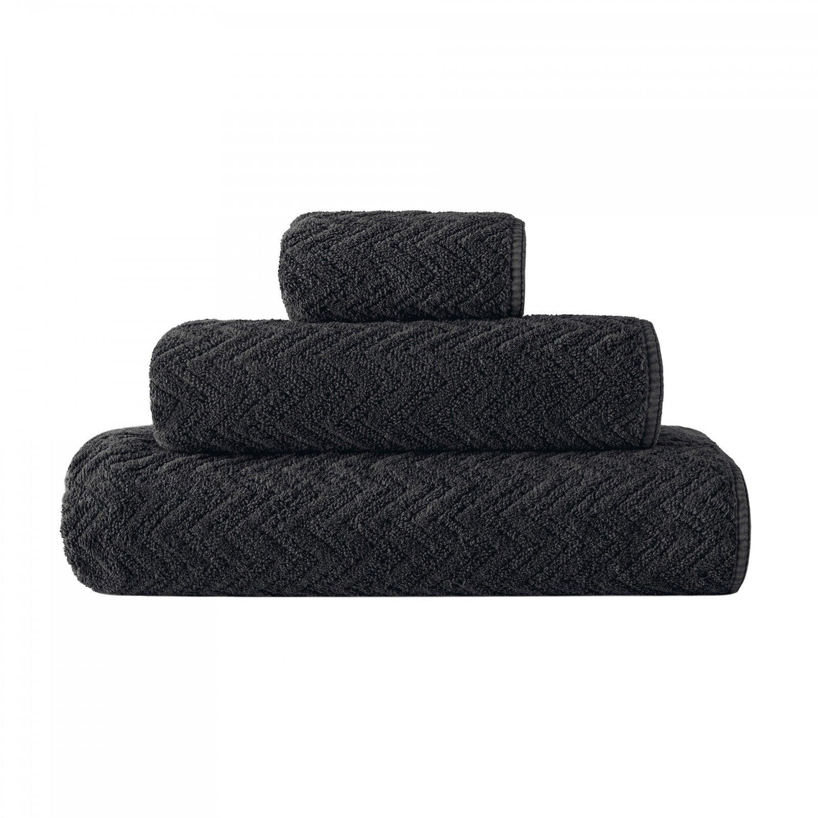 NERENZA Premium Turkish Hand Towels for Bathroom Kitchen Towels Set of 2 -  18 X 38 Inches Diamond Black Beige - SHOPYCA LLC