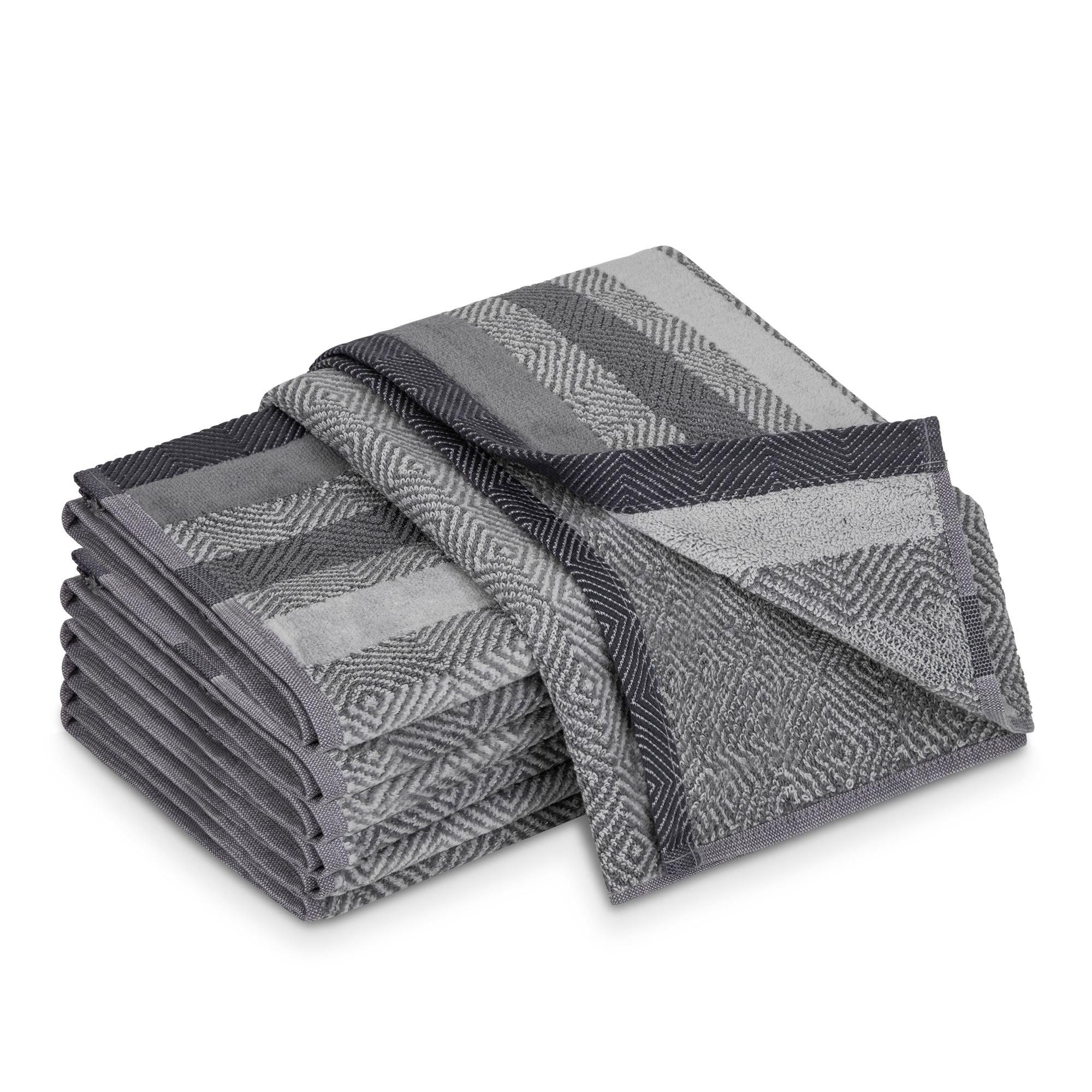 Herringbone Grey Hand Towel - Elegant Linen