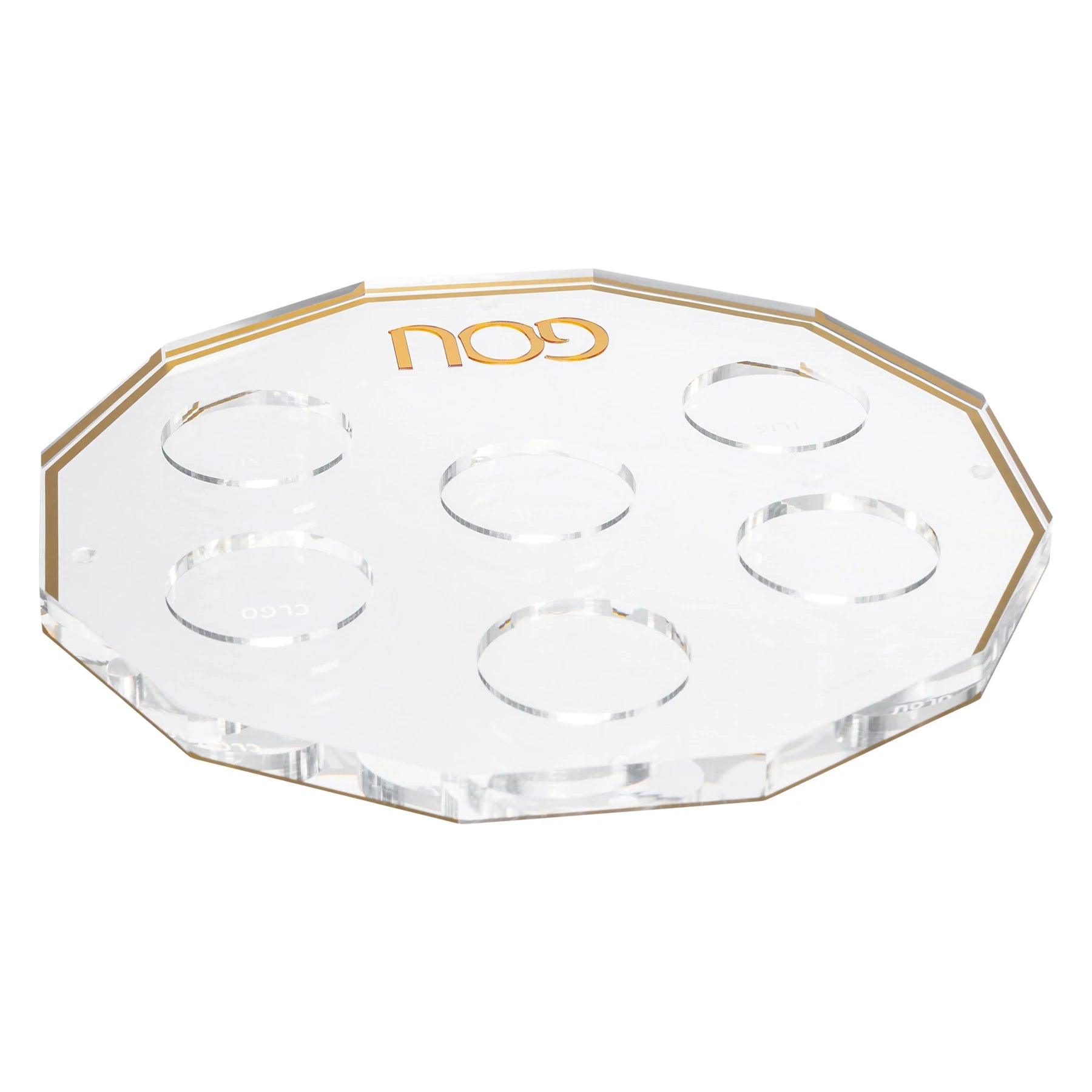 Hexagon Outline Seder Plate - Elegant Linen