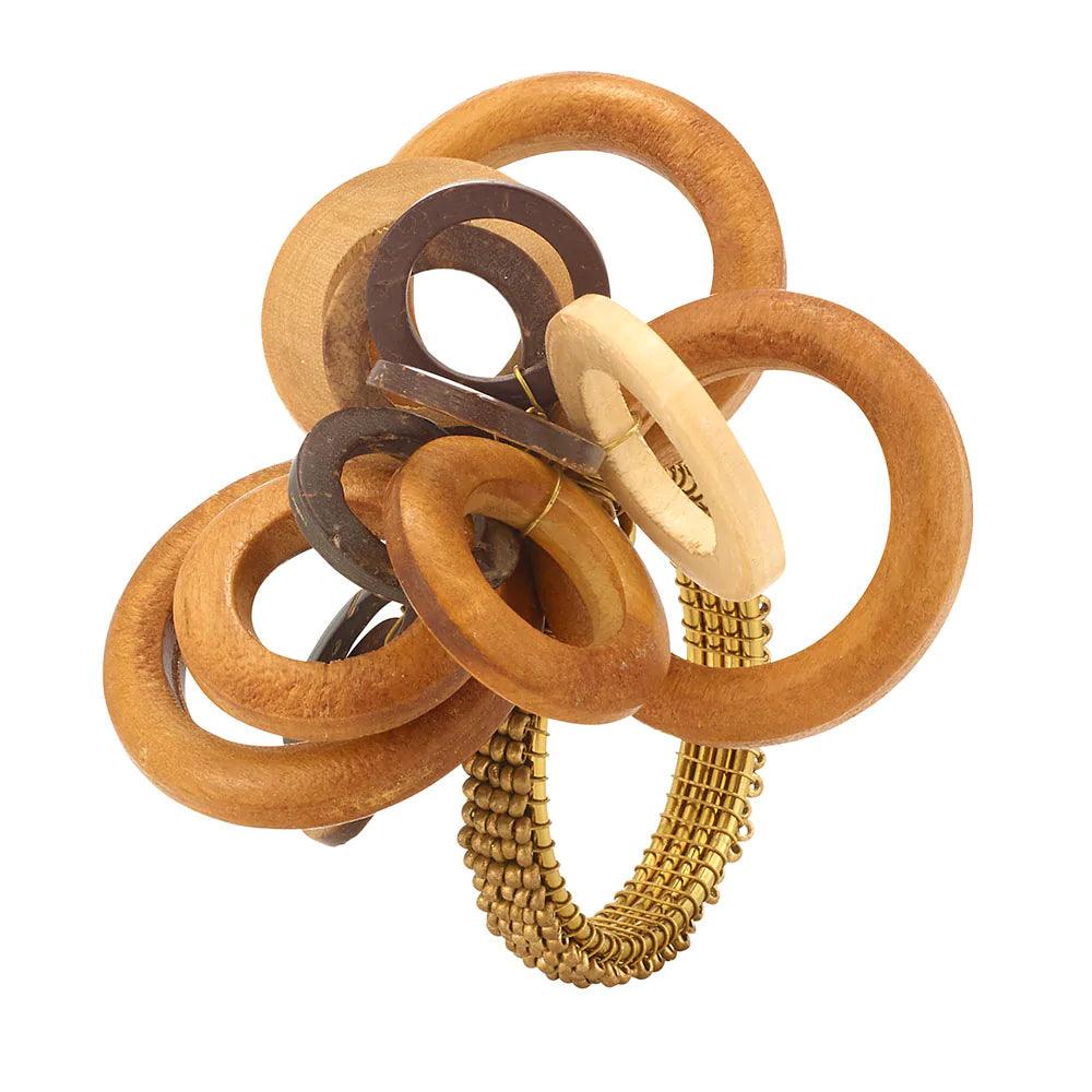 Interlink Wood Napkin Ring - Elegant Linen