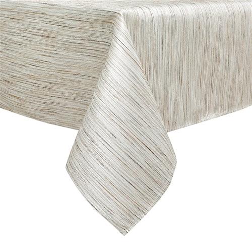 Jacquard Tablecloth #1313 White/Silver - Elegant Linen