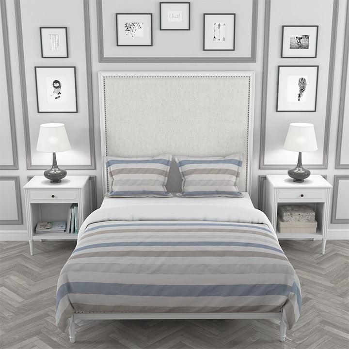 Justin Stripe 4 Piece Bedding Set - Elegant Linen