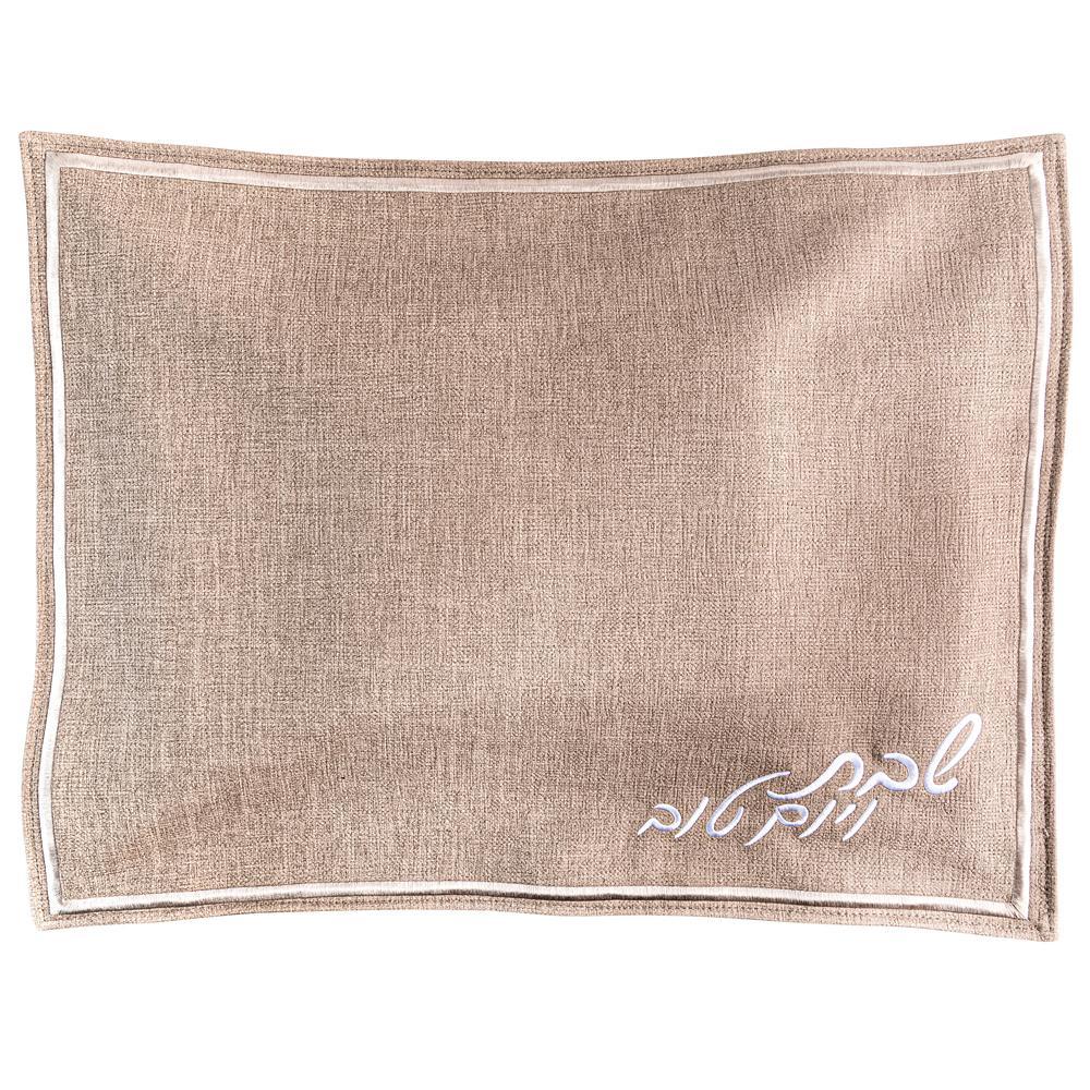 Leather Challah Cover - Burlap - Elegant Linen