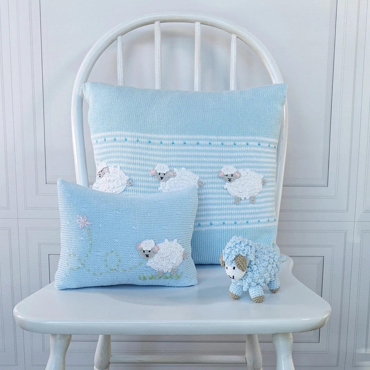Little Crochet Lamb, Blue - Elegant Linen