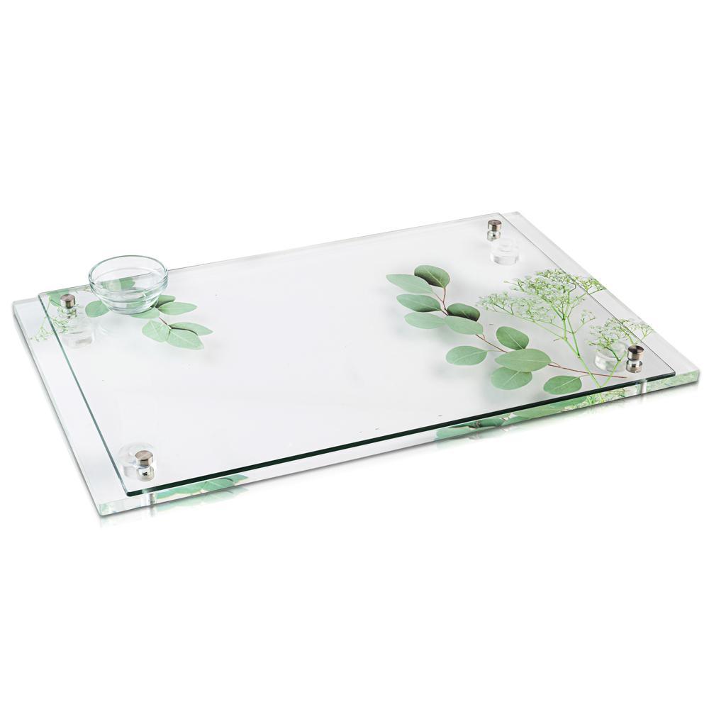 Lucite Challah Board - Leaf - Elegant Linen