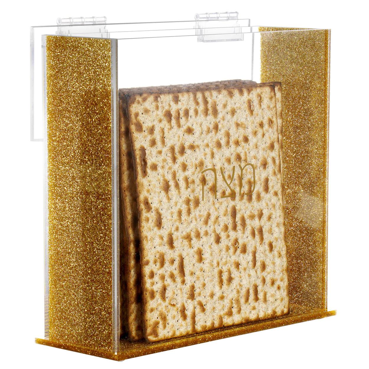 Lucite Matzah Box for Square Matzos - Elegant Linen
