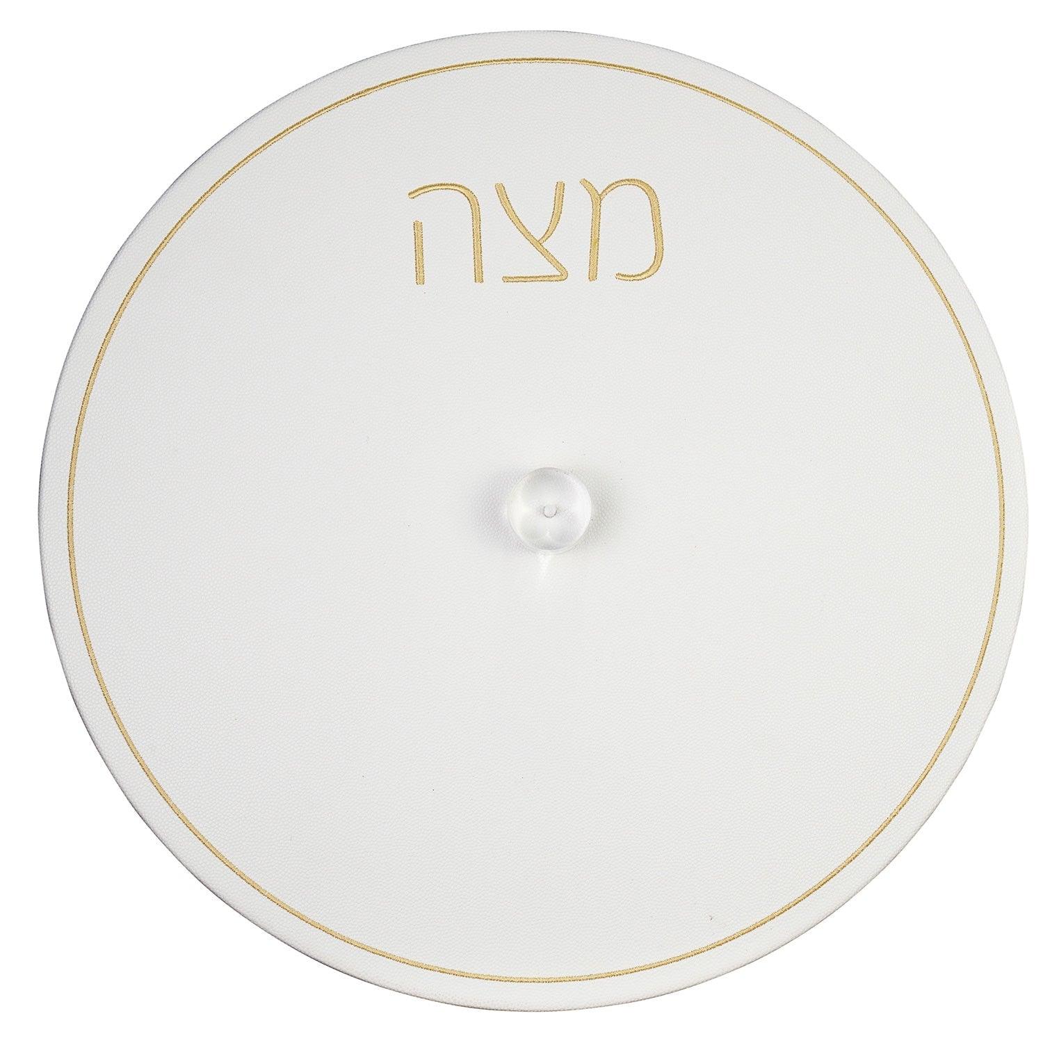 Lucite Matzah Box with Leatherette Cover - Elegant Linen
