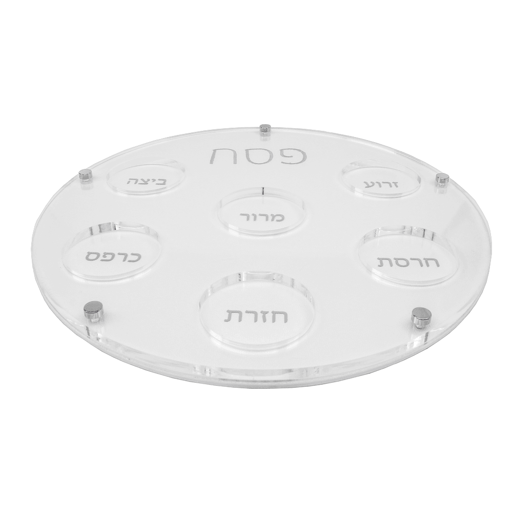 Lucite Seder Plate with Leatherette Backing - Elegant Linen