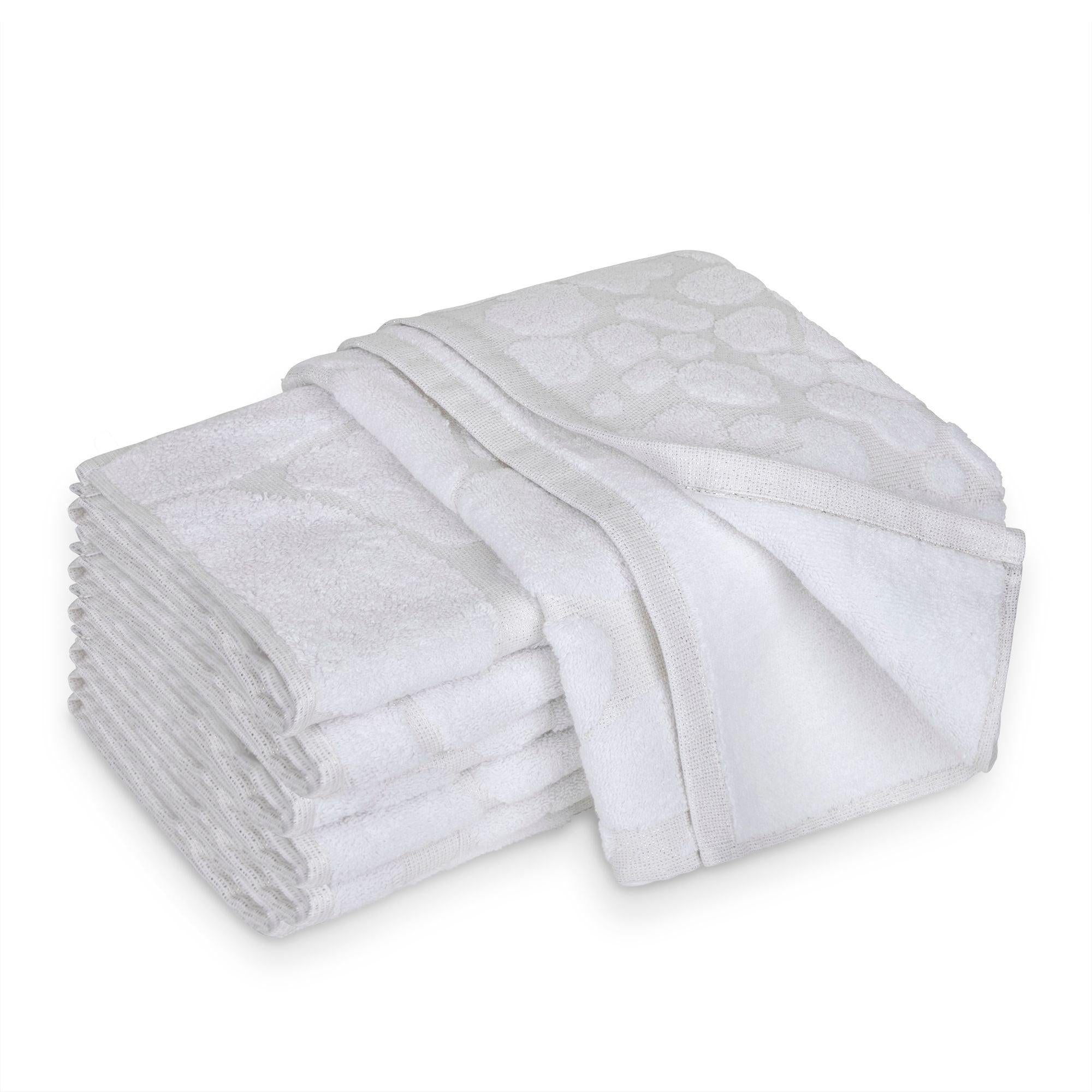 Luster Silver/White Hand Towel - Elegant Linen
