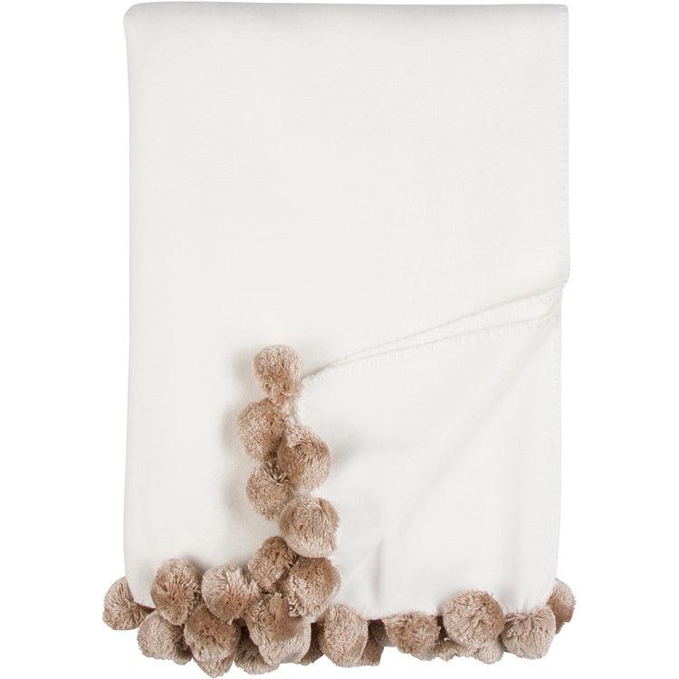 Luxxe Pom Pom Throw - Elegant Linen