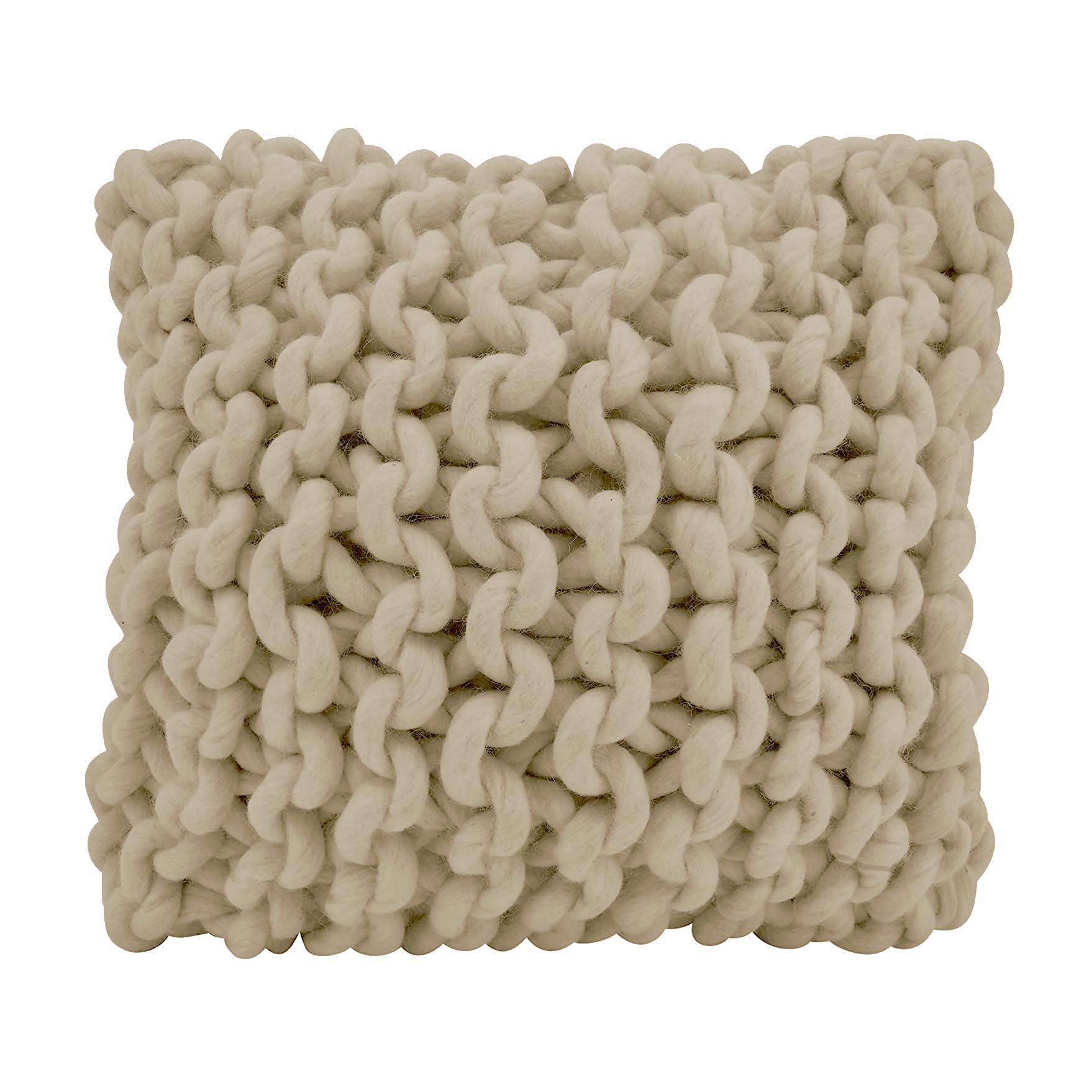 Maglia Chunky Knit Throw Pillow - Elegant Linen
