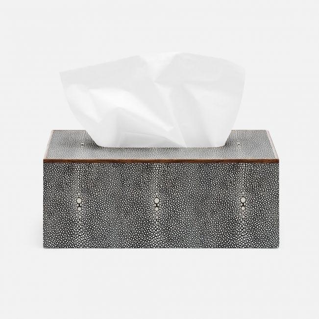 Manchester Cool Gray Realistic Faux Shagreen Bath Accessories - Elegant Linen