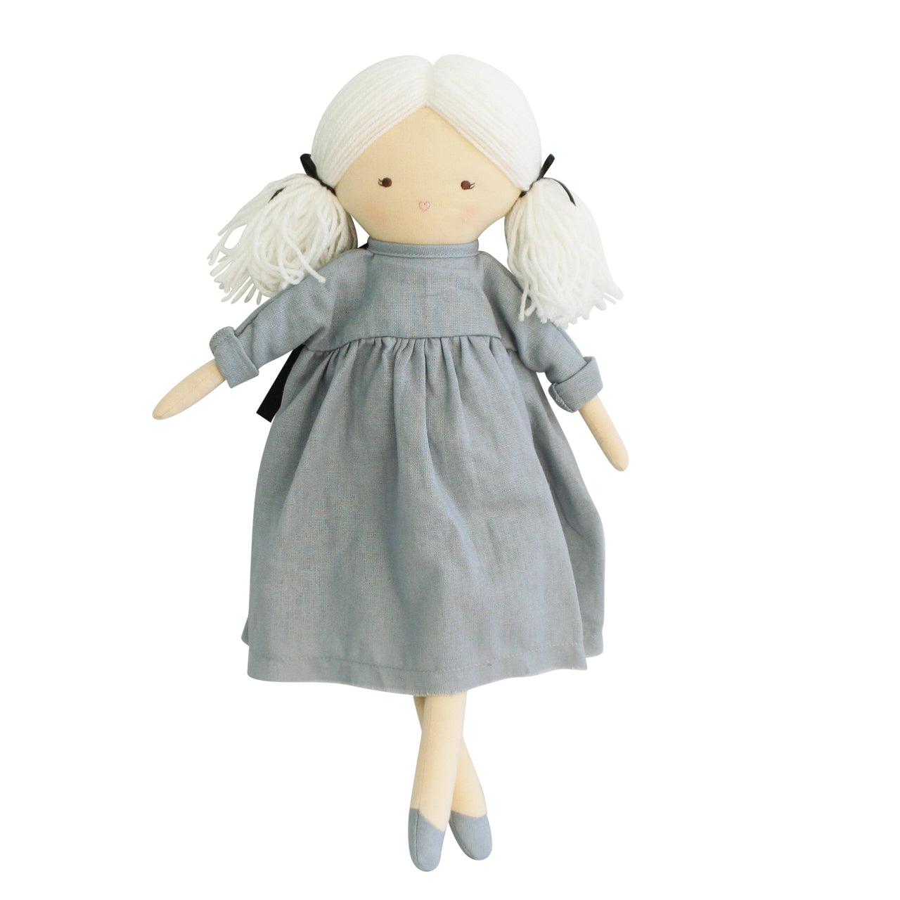 Matilda 45cm Doll - Grey - Elegant Linen