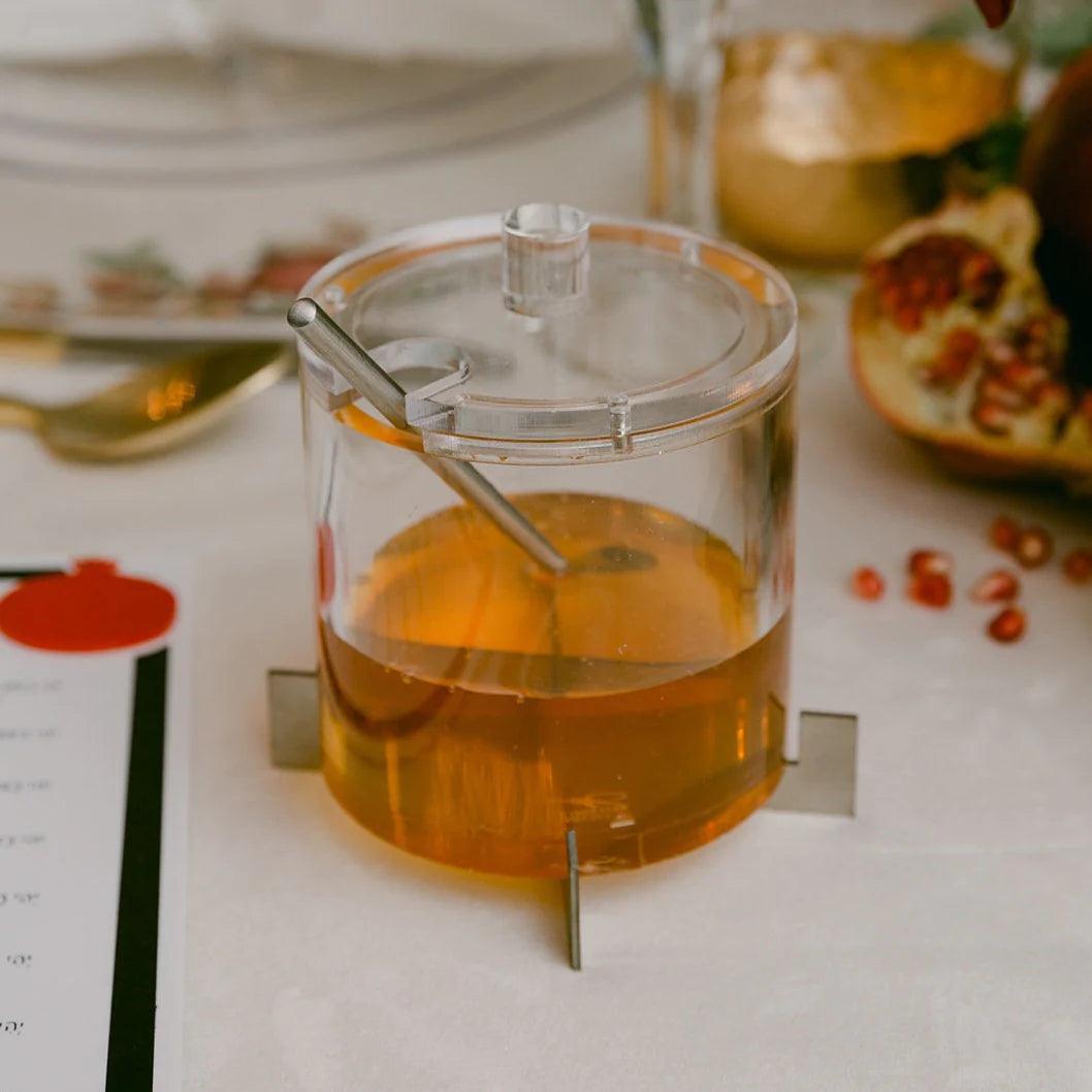 MetaLucite Honey Dish - Elegant Linen