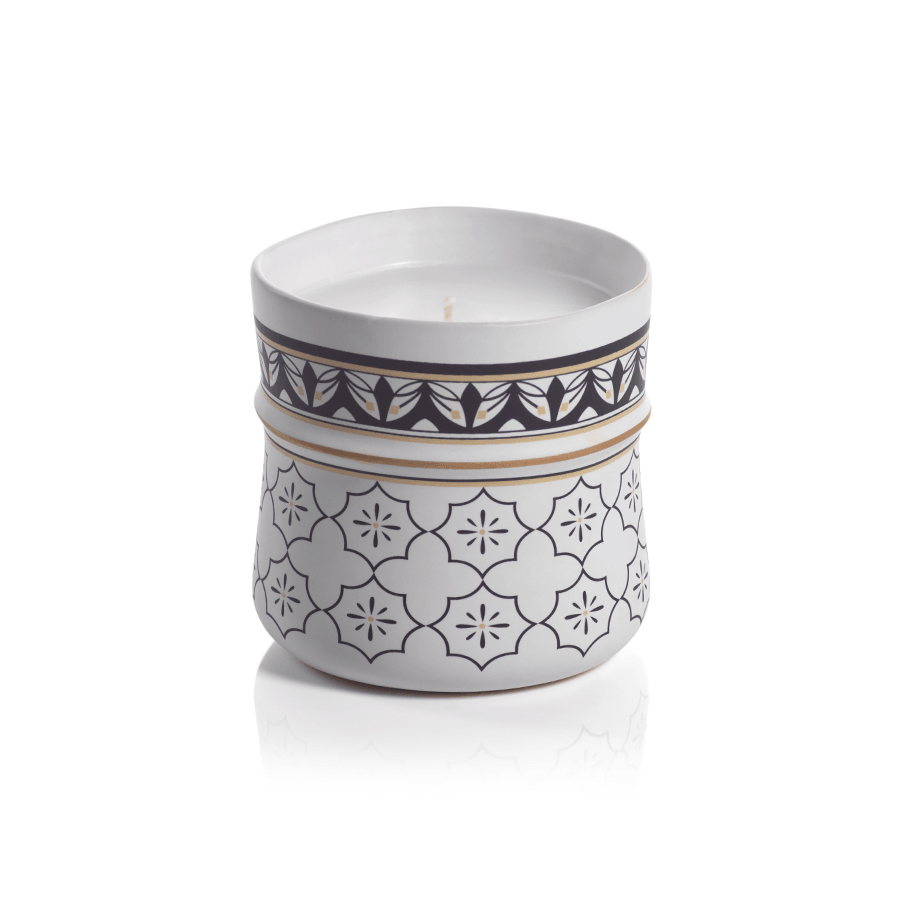 Nadia Ceramic Candle Jar - Elegant Linen