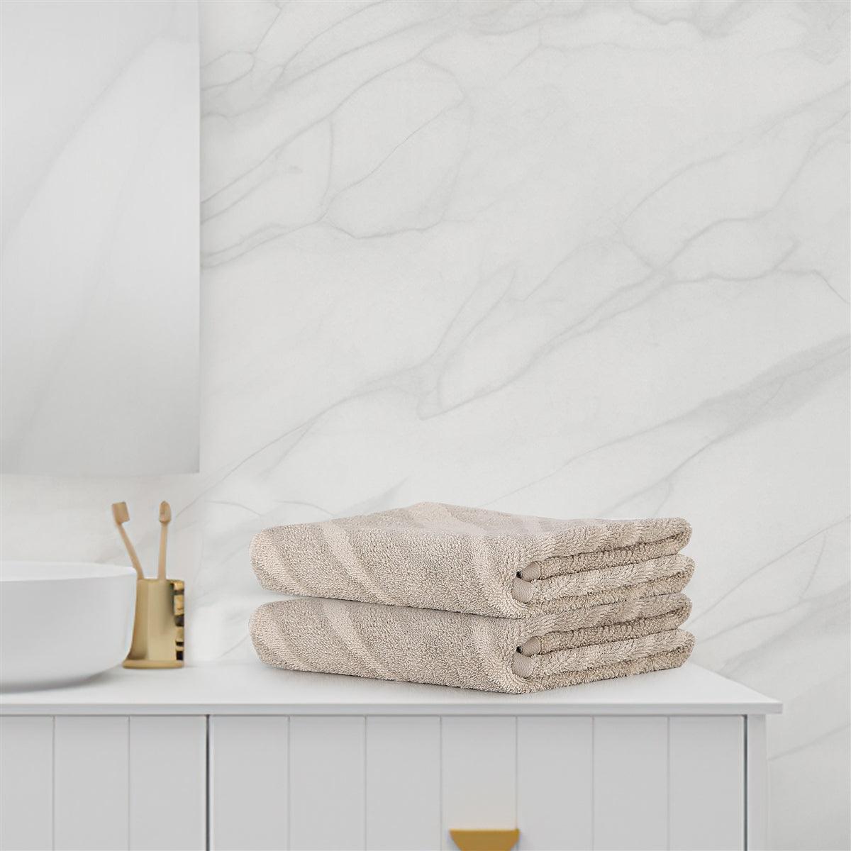 Plush Stripe Hand Towel - Elegant Linen