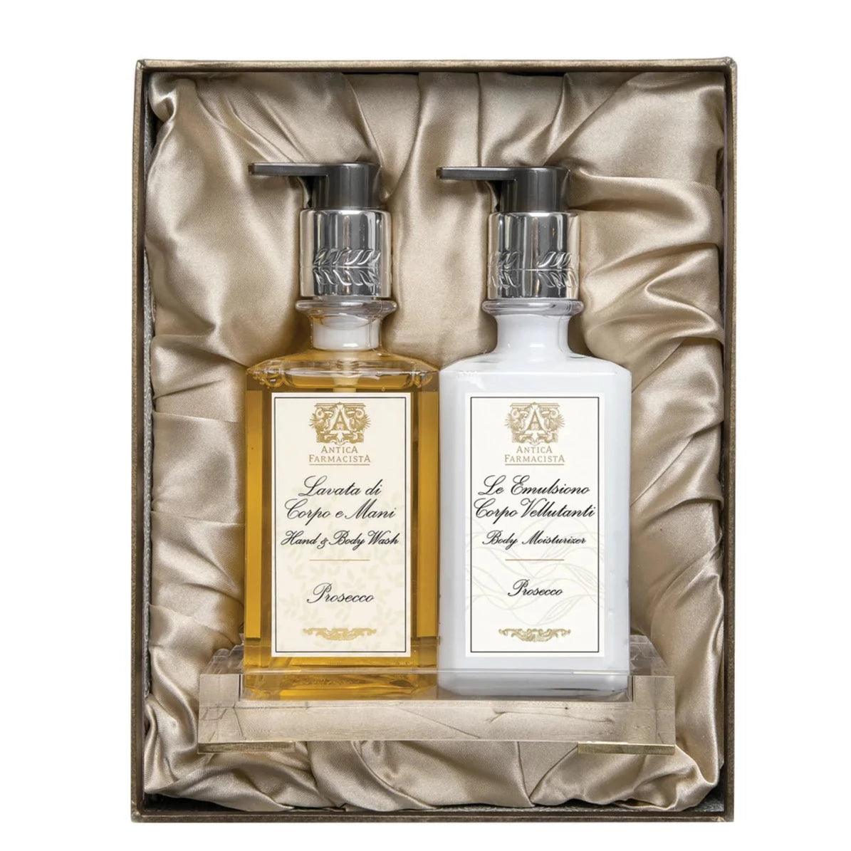 Prosecco Silver Lucite Gift Box - Elegant Linen