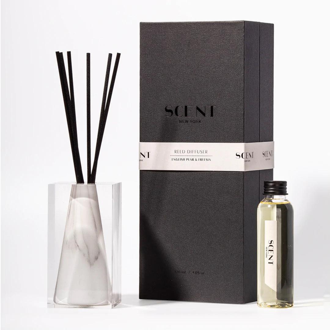 Renaissance Reed Diffuser - Marble - English Pear & Freesia - 120 ml - Elegant Linen