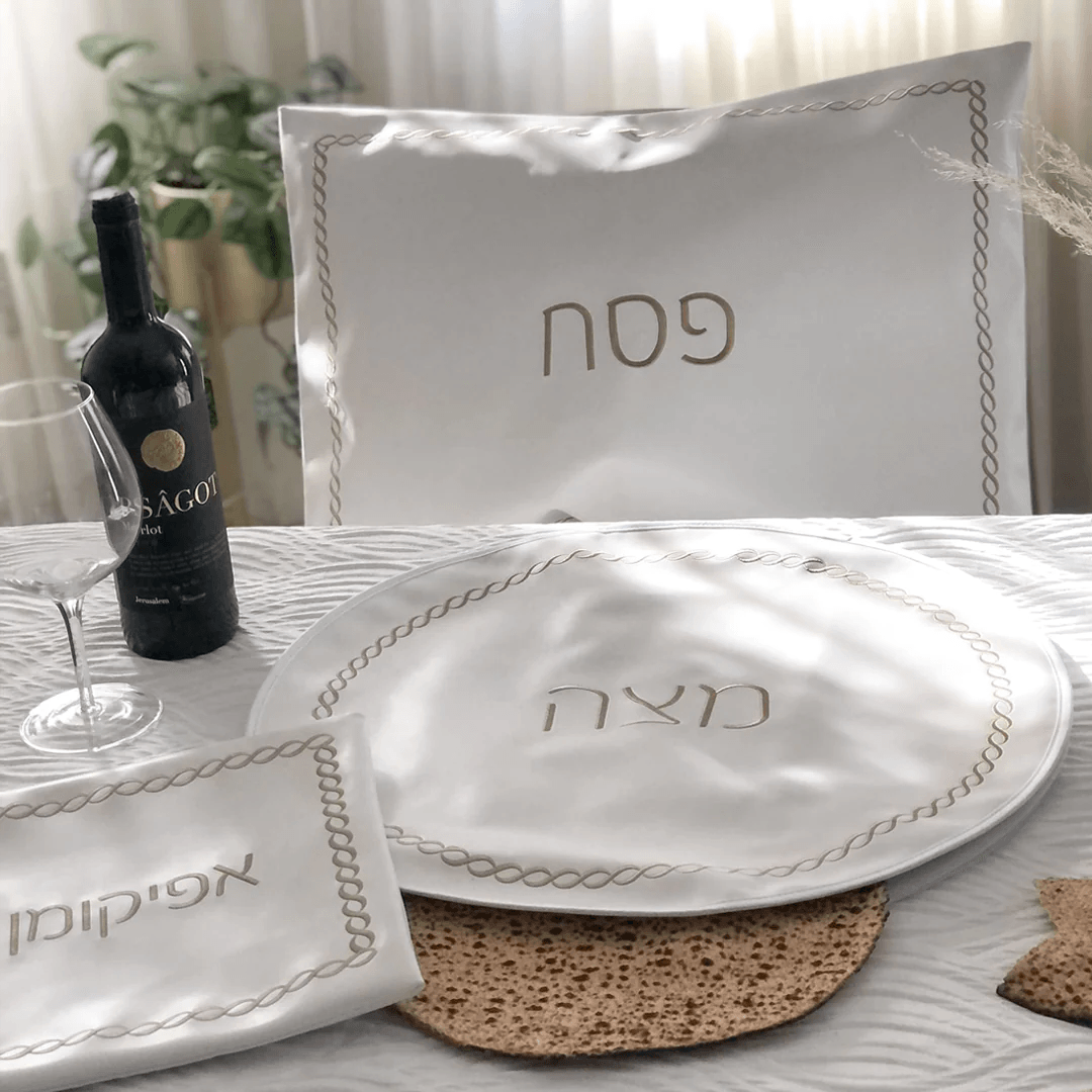 Seder Set Braided Design with Towel - Elegant Linen