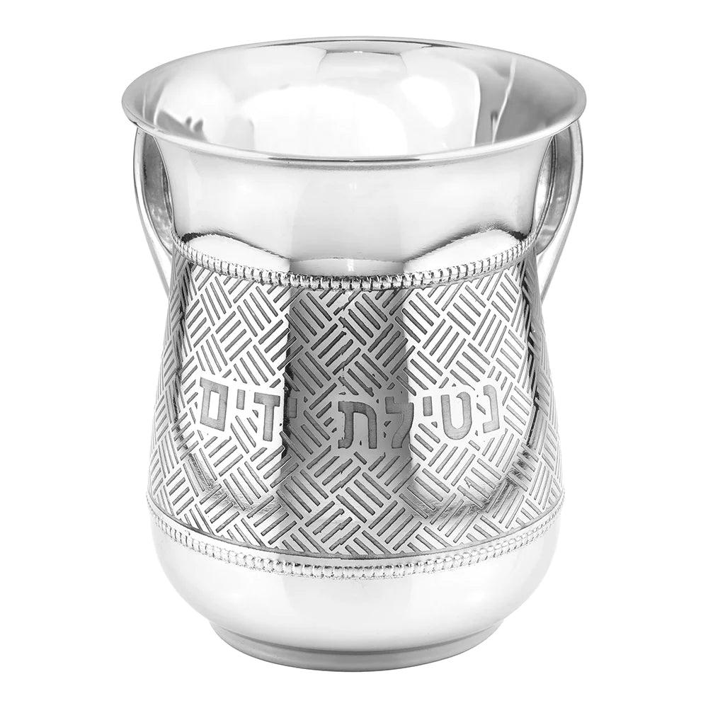 Stainless Steel Wash Cup Silver with Writing - Elegant Linen